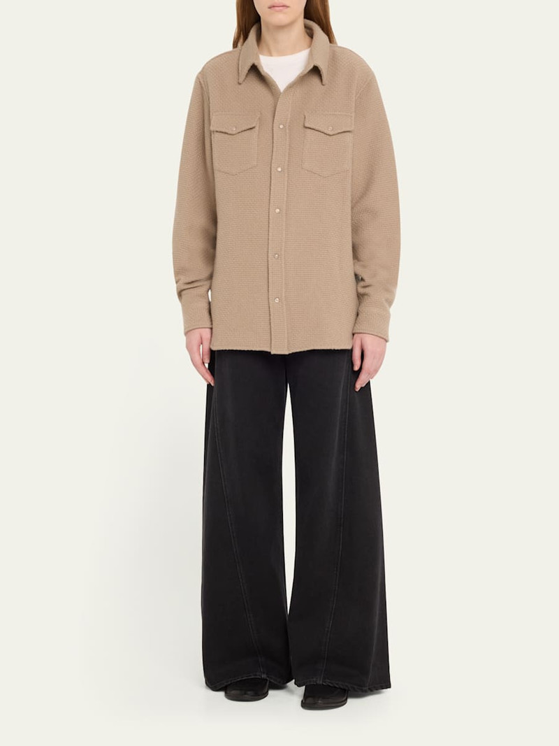 God’s True Cashmere Smoke Waffle Cashmere Shirt Jacket outlook