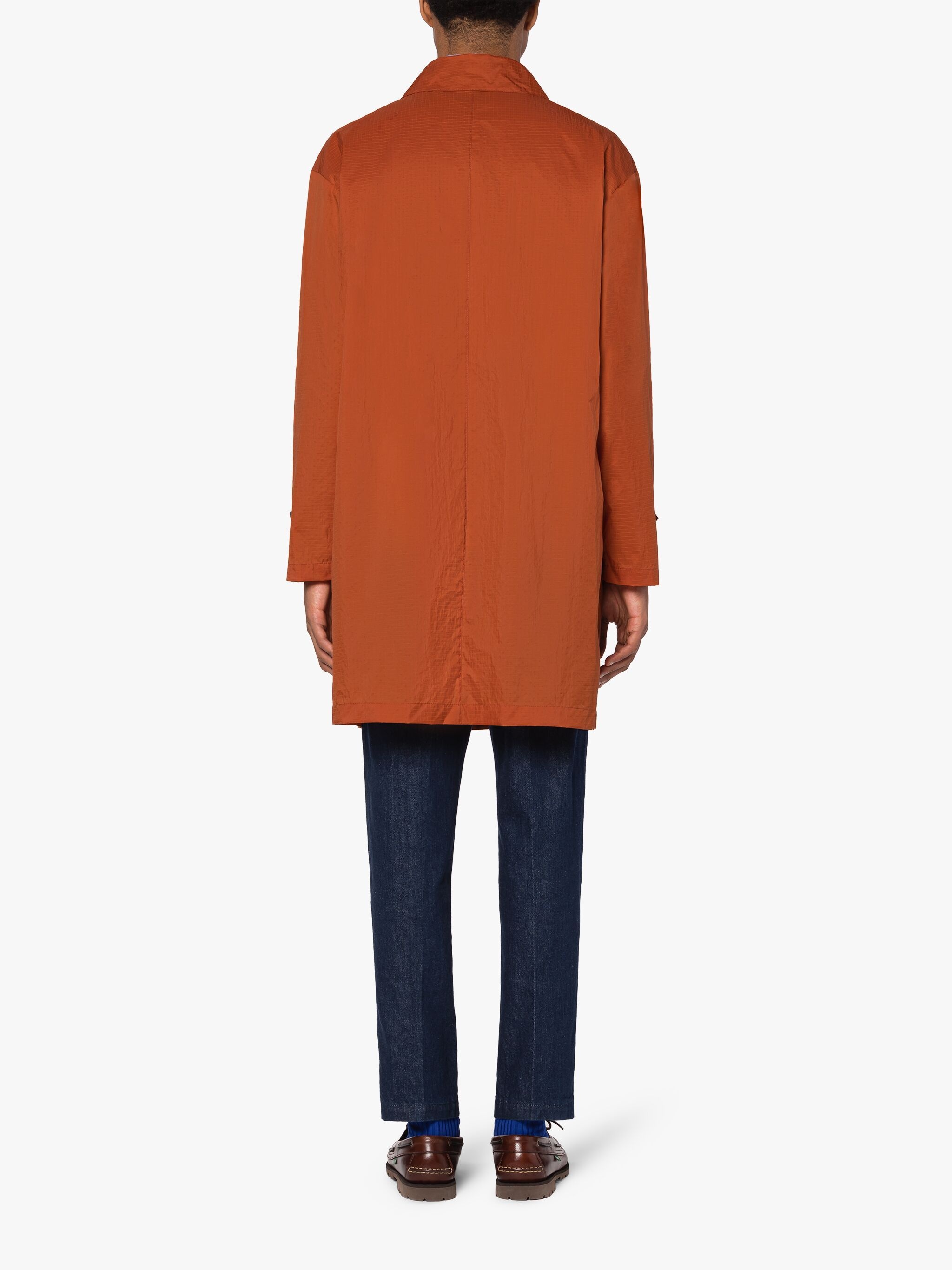 SOHO ORANGE NYLON PACKABLE RAINCOAT - 3
