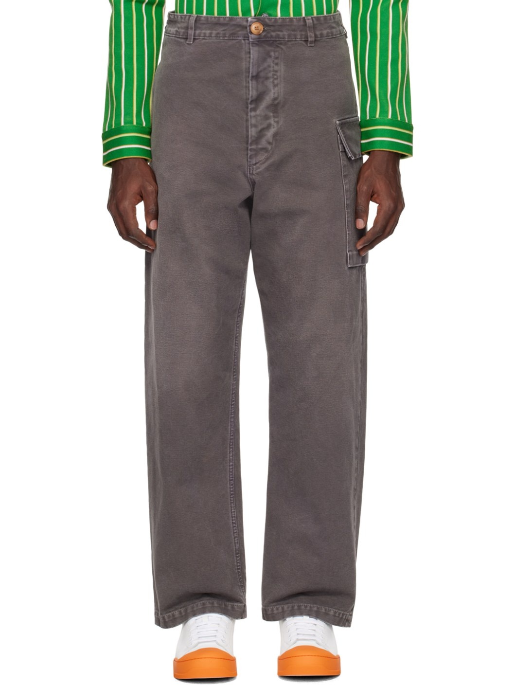 Gray Faded Cargo Pants - 1
