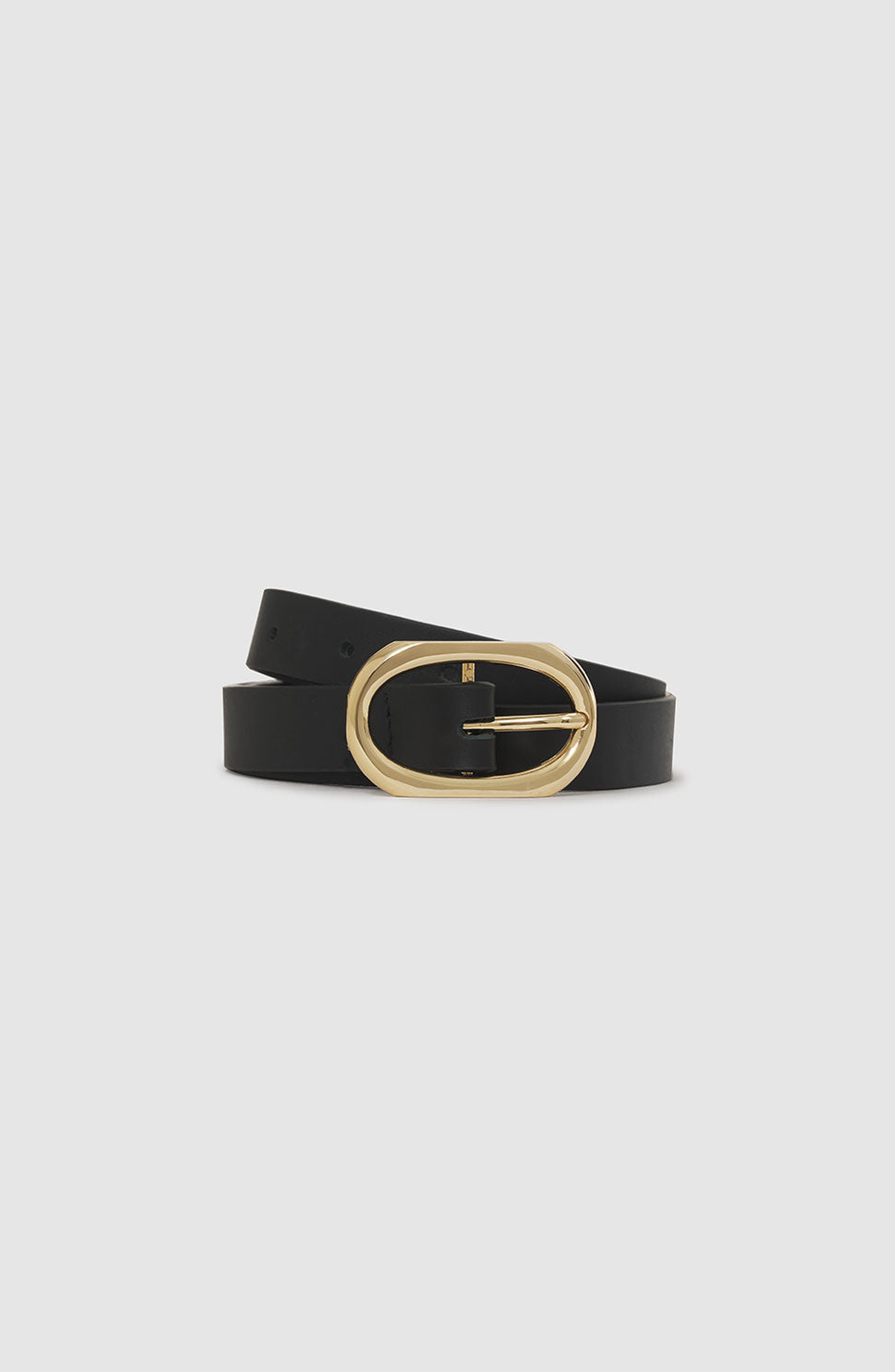 ANINE BING Small Signature Link Belt in Black /Gold at Nordstrom - 3