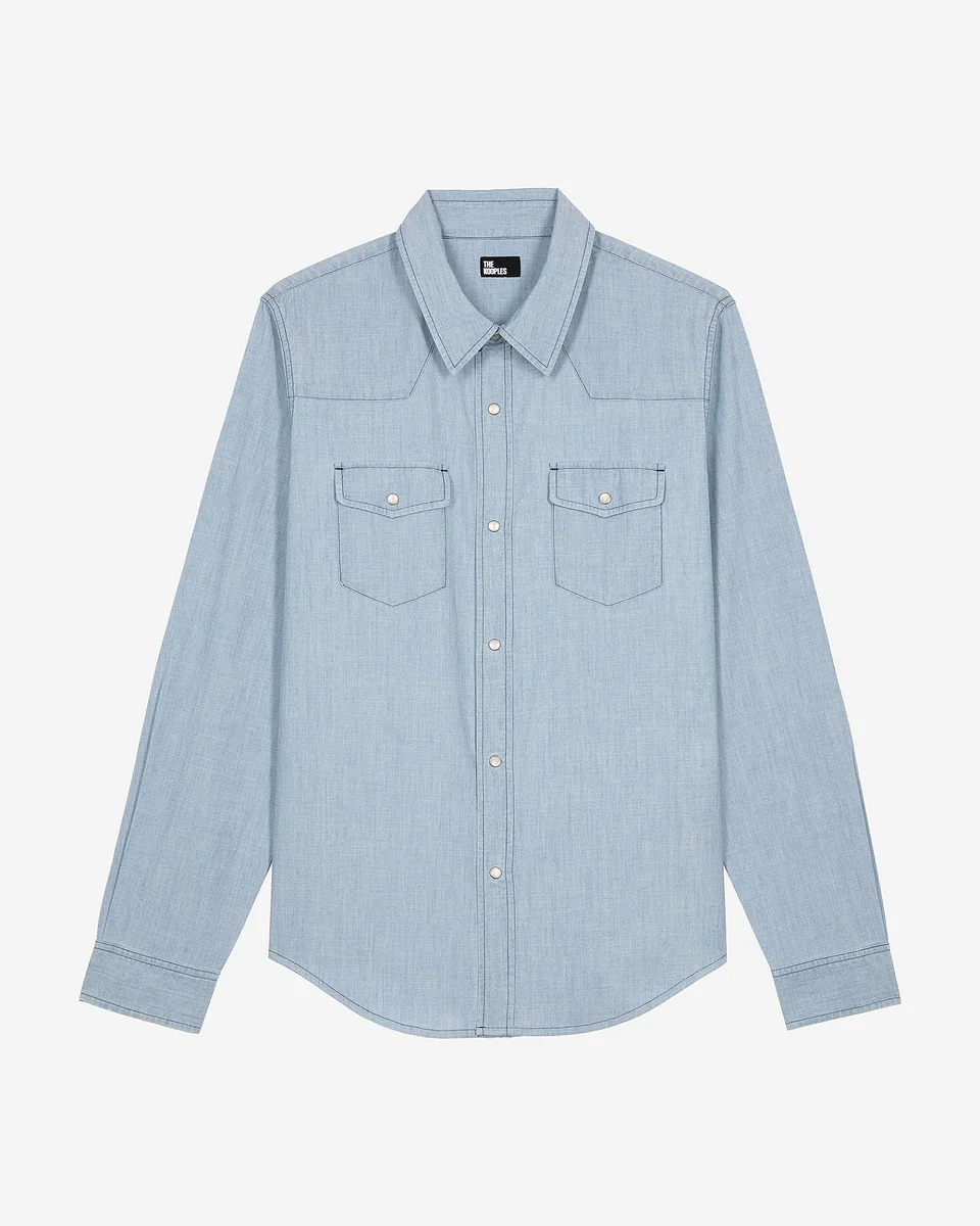 LIGHT BLUE DENIM SHIRT - 1