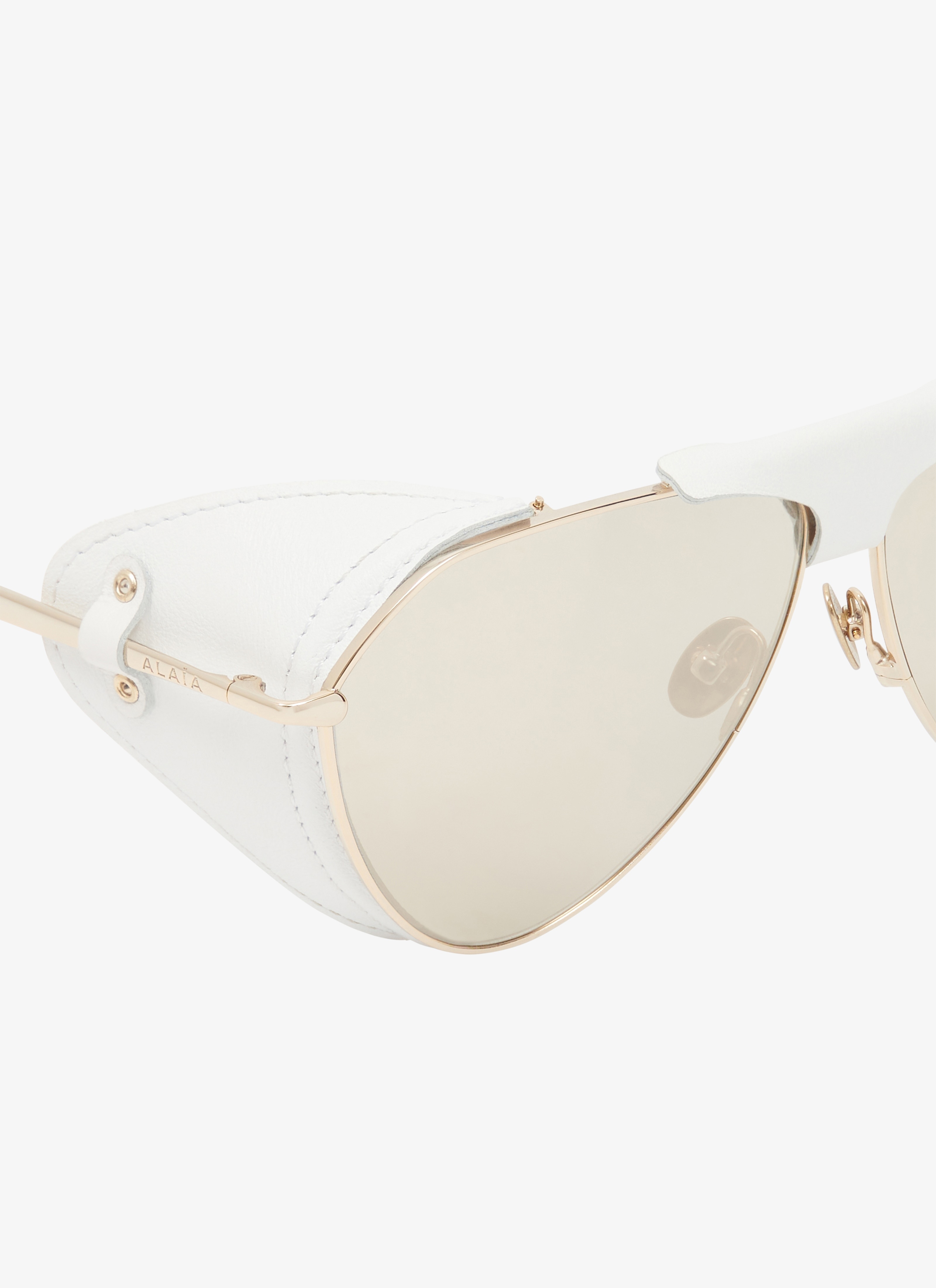 AVIATOR SUNGLASSES IN METAL AND LEATHER - 3