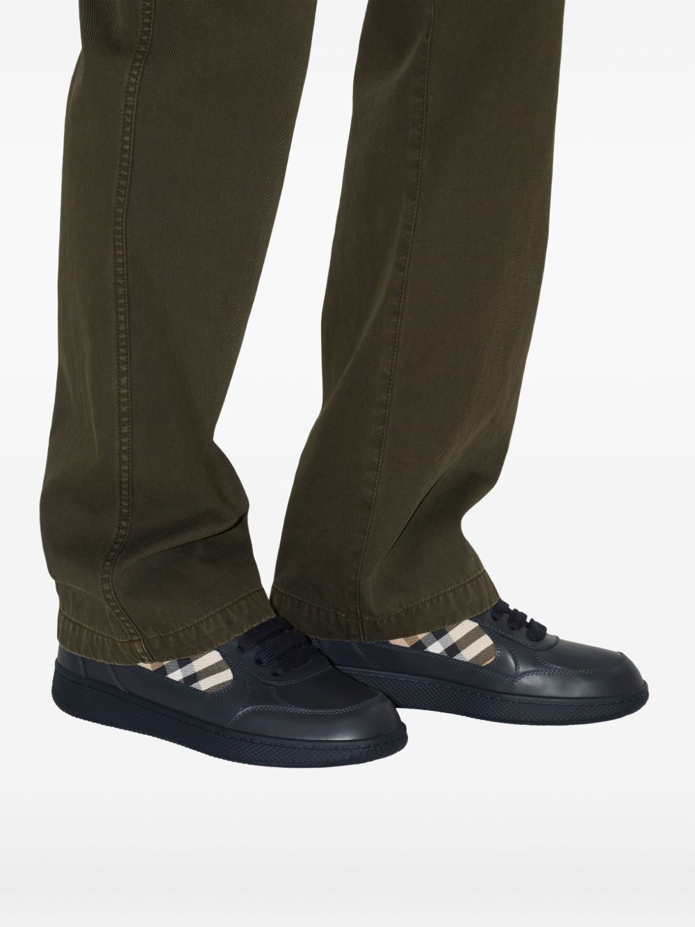 check-panelled sneakers - 7