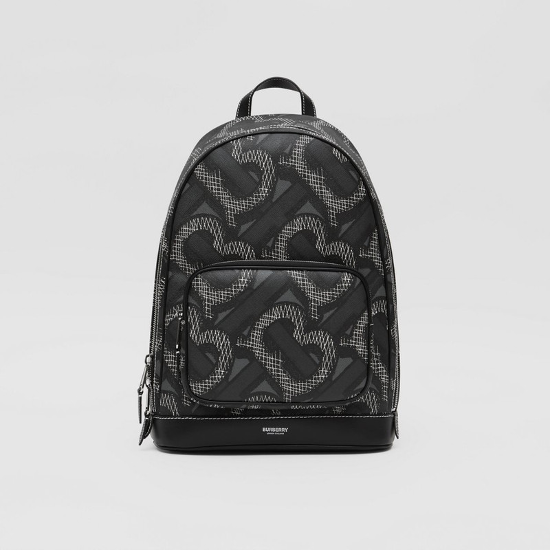 Monogram Print E-canvas Backpack 1