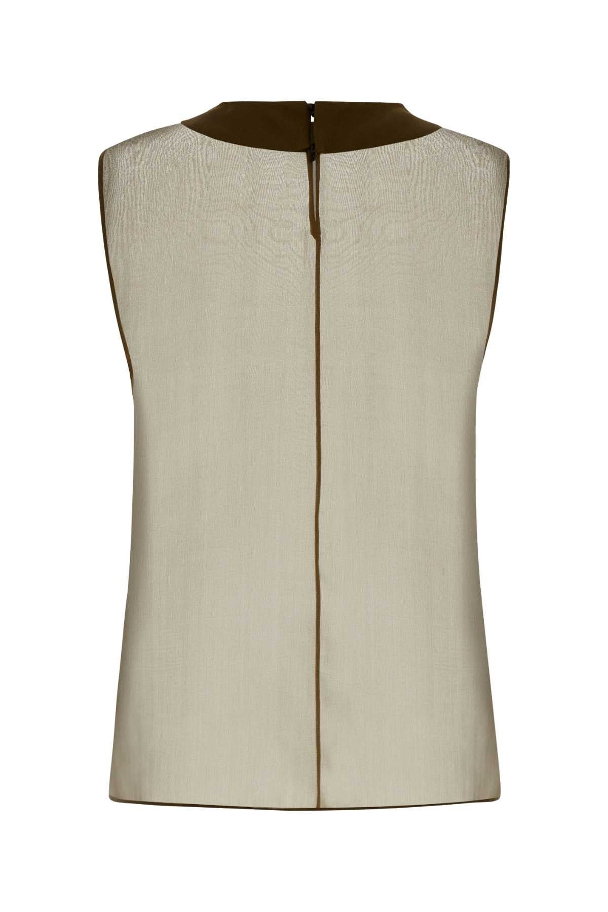 Saint Laurent Women Khaki Muslin Top - 2