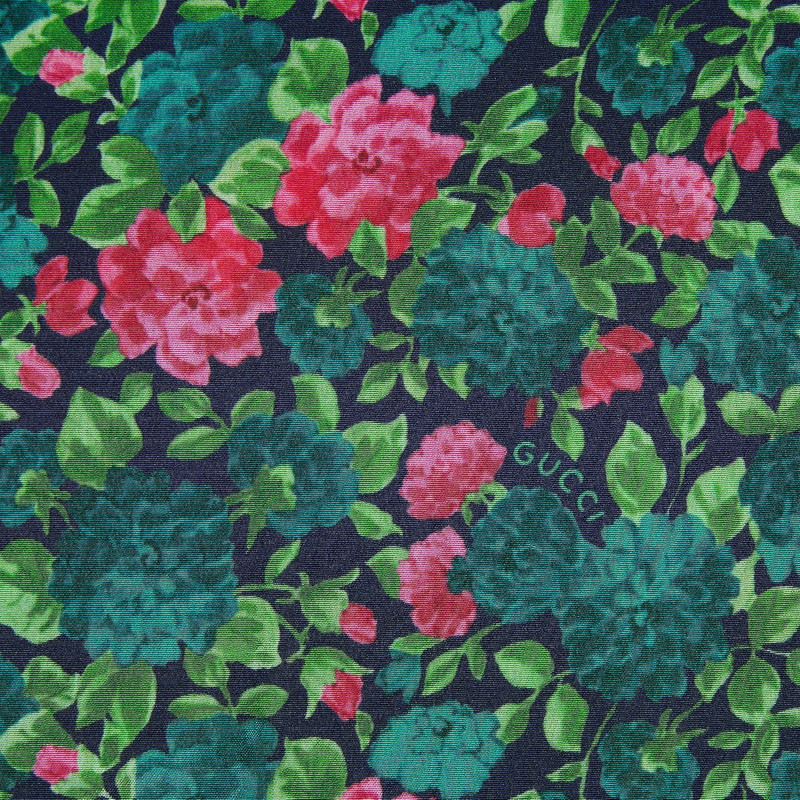 Floral print silk evening dress 7