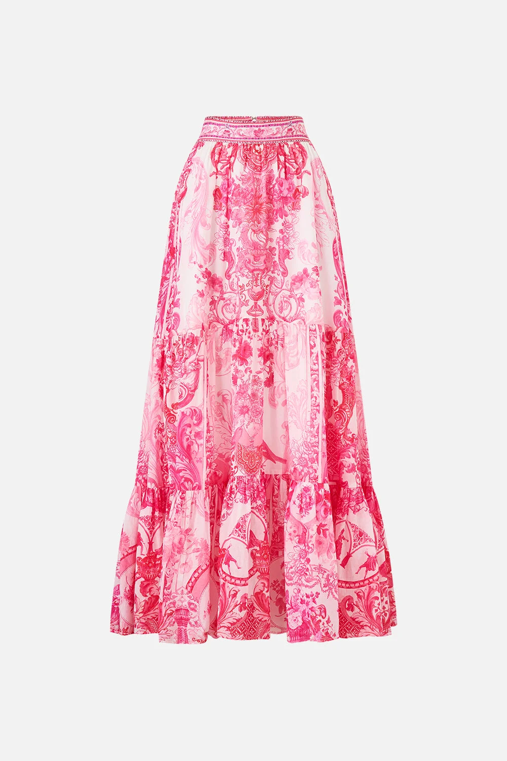 HIGH WAISTED TIERED SKIRT - 1