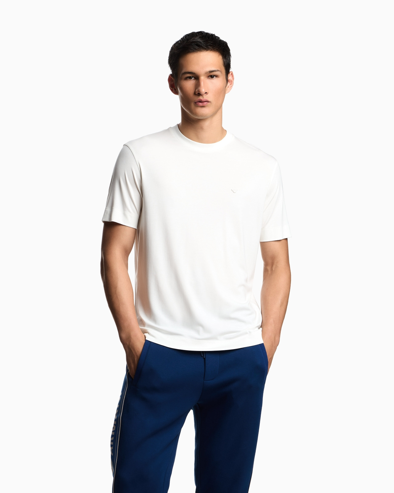 MODAL JERSEY T-SHIRT WITH MICRO EAGLE EMBROIDERY - 4