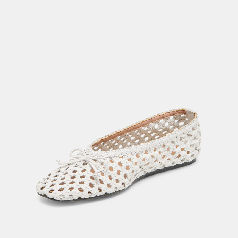 EDDA BALLET FLATS BONE WOVEN LEATHER 4