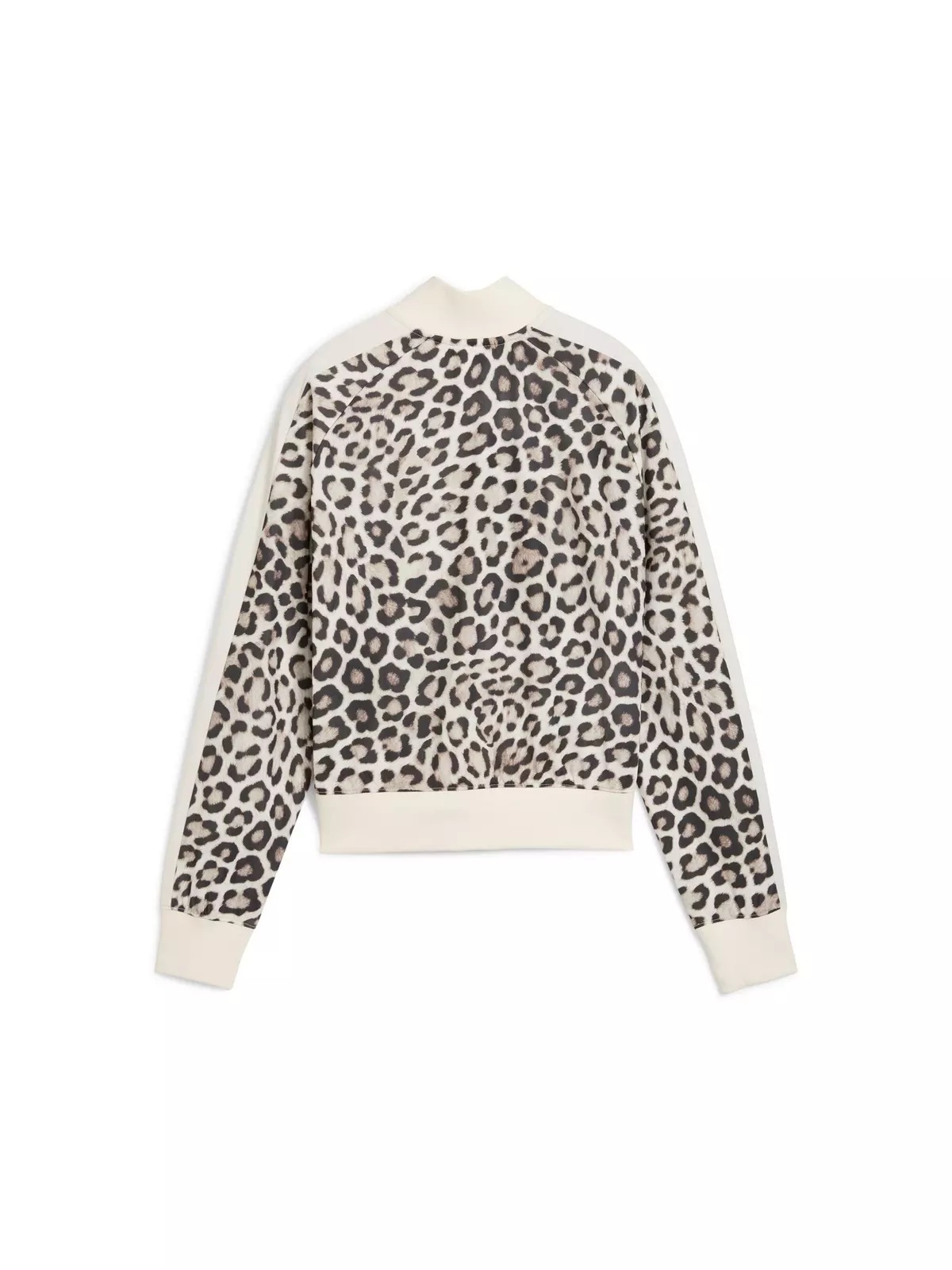 PUMA Women's T7 LEO LUX All-Over Print Short Track Jacket -White/Brown - 7