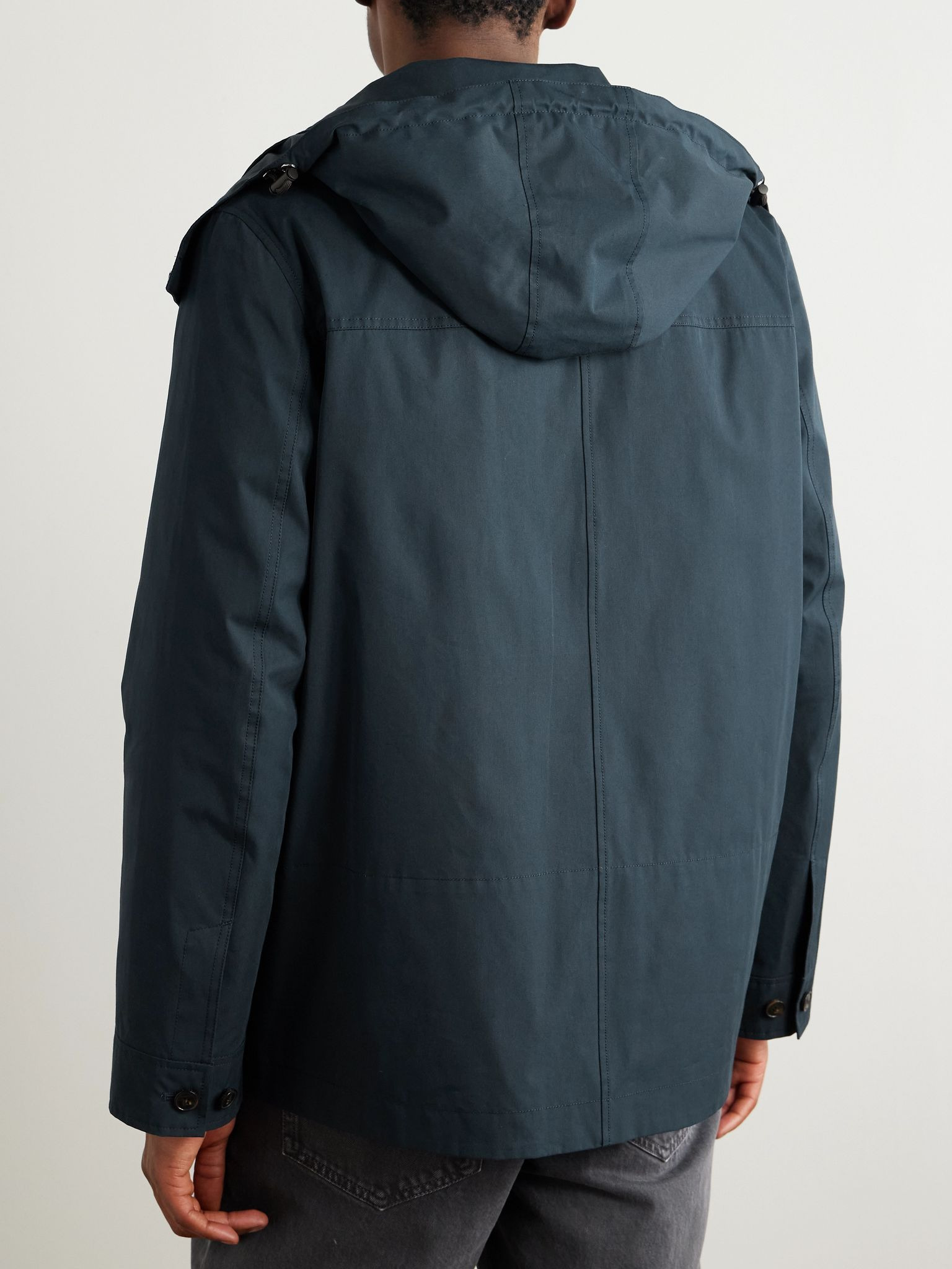 Cotton-Blend Twill Parka Navy - 3