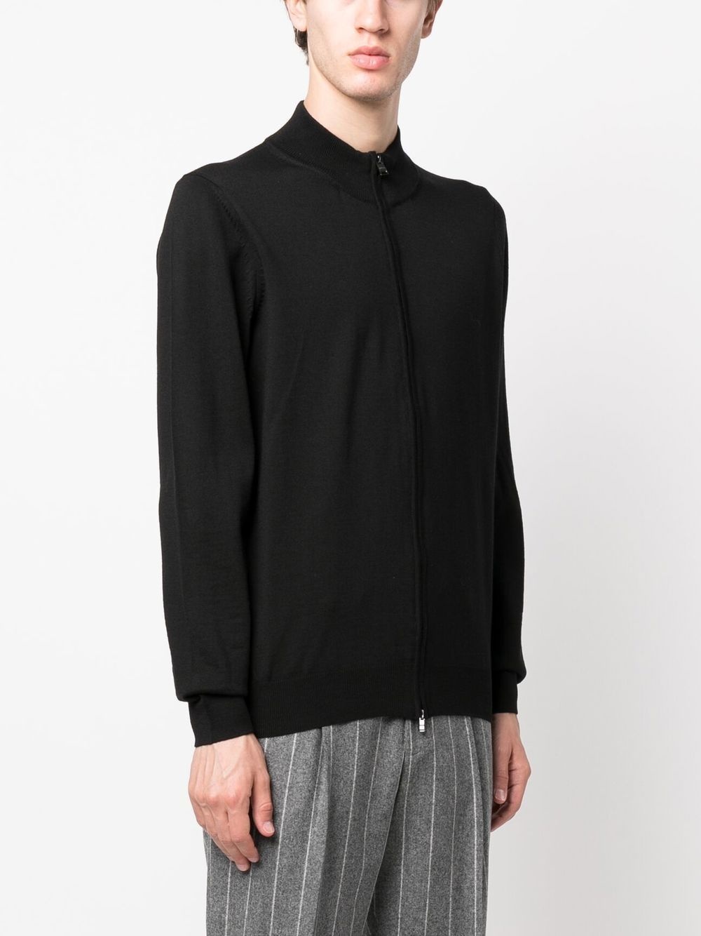 logo-print zip-front jumper - 3
