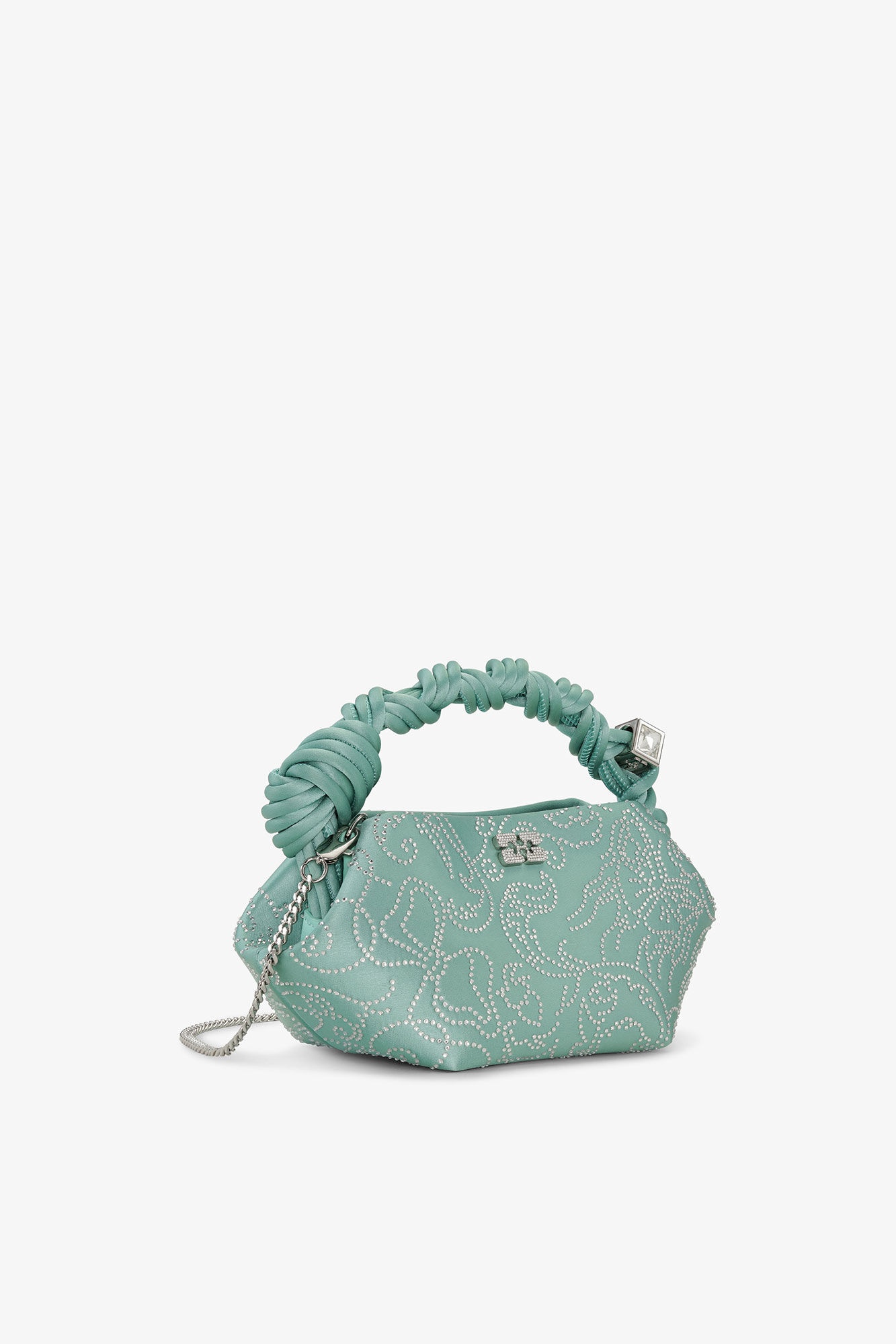 GREEN RHINESTONE MINI GANNI BOU BAG - 2