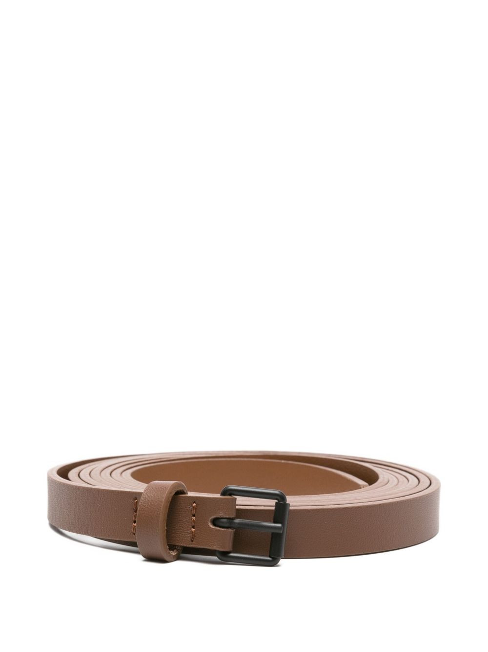 leather rectangle-buckle belt - 1
