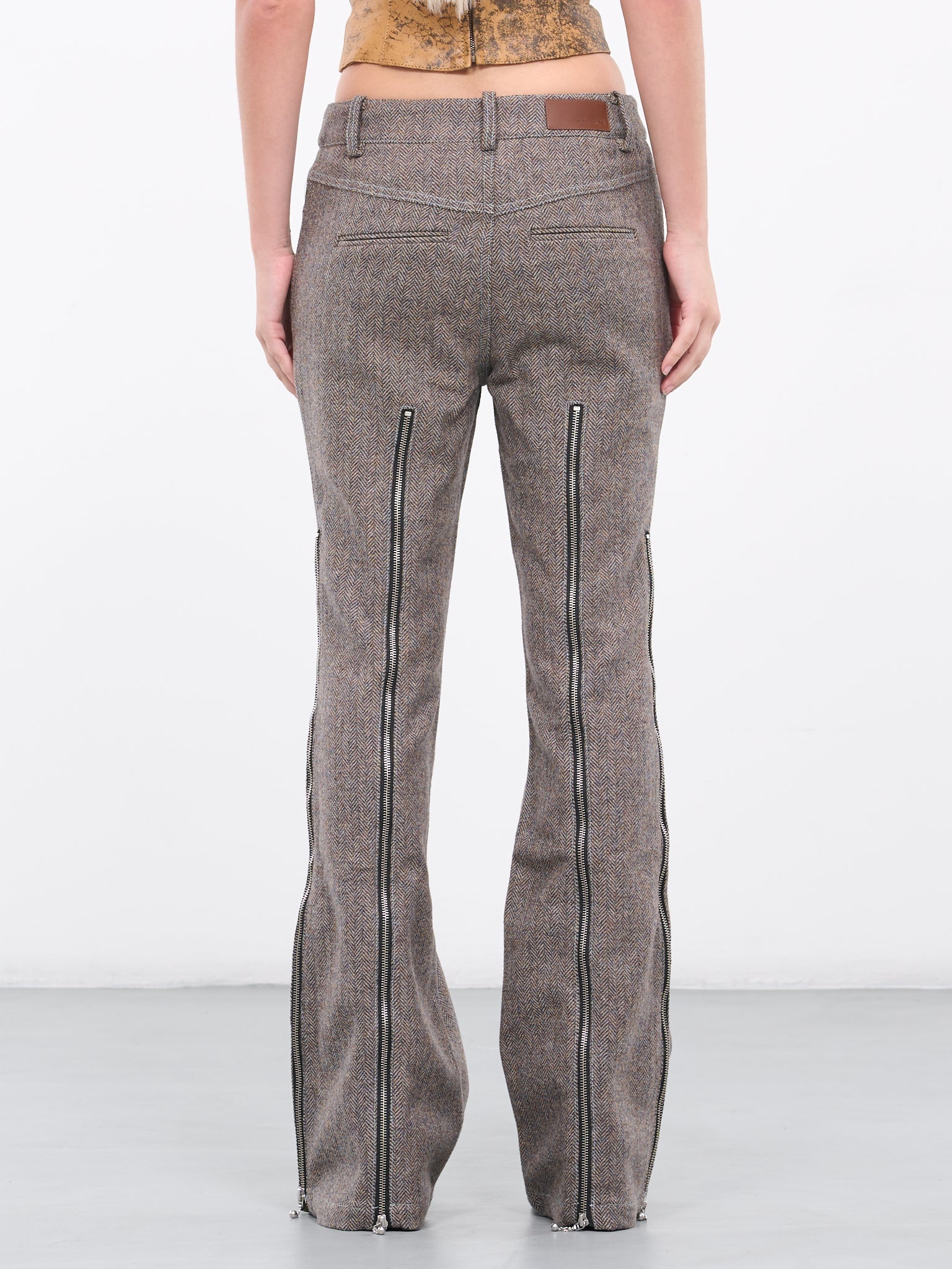 Aika Herringbone Zip-up Bell Trouser - 3