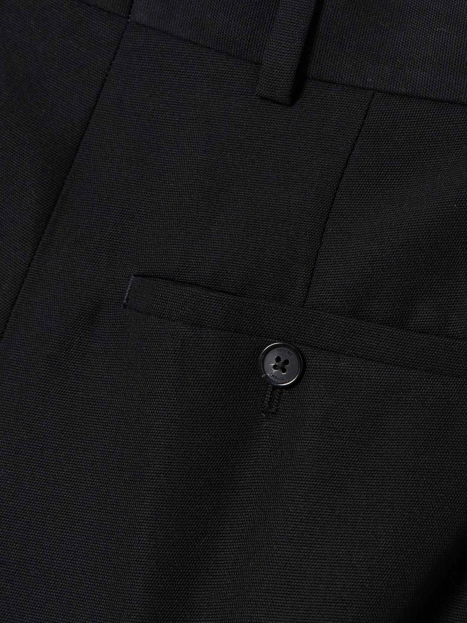 Recycled grain de poudre straight-leg pants Black - 4