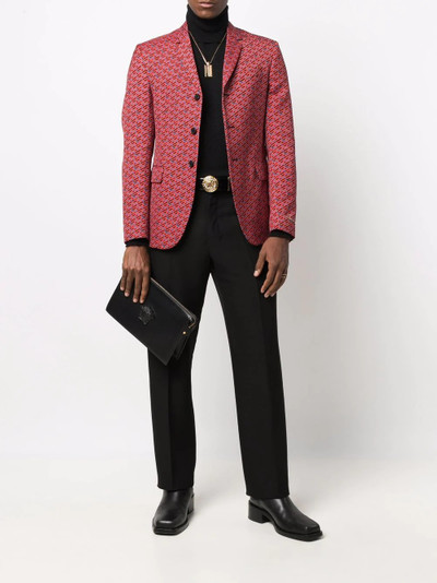 VERSACE Greca logo-print single-breasted blazer outlook