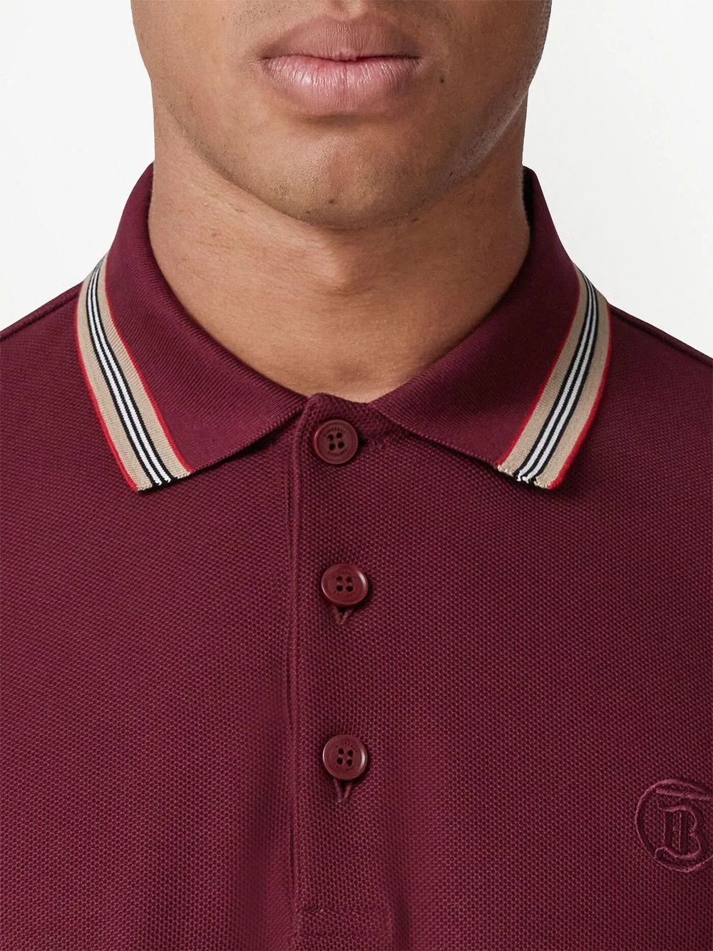 Icon-stripe collar polo shirt - 5