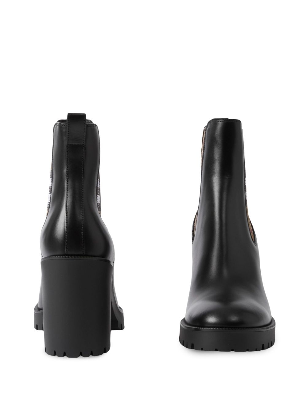 checkered panel ankle boots - 4