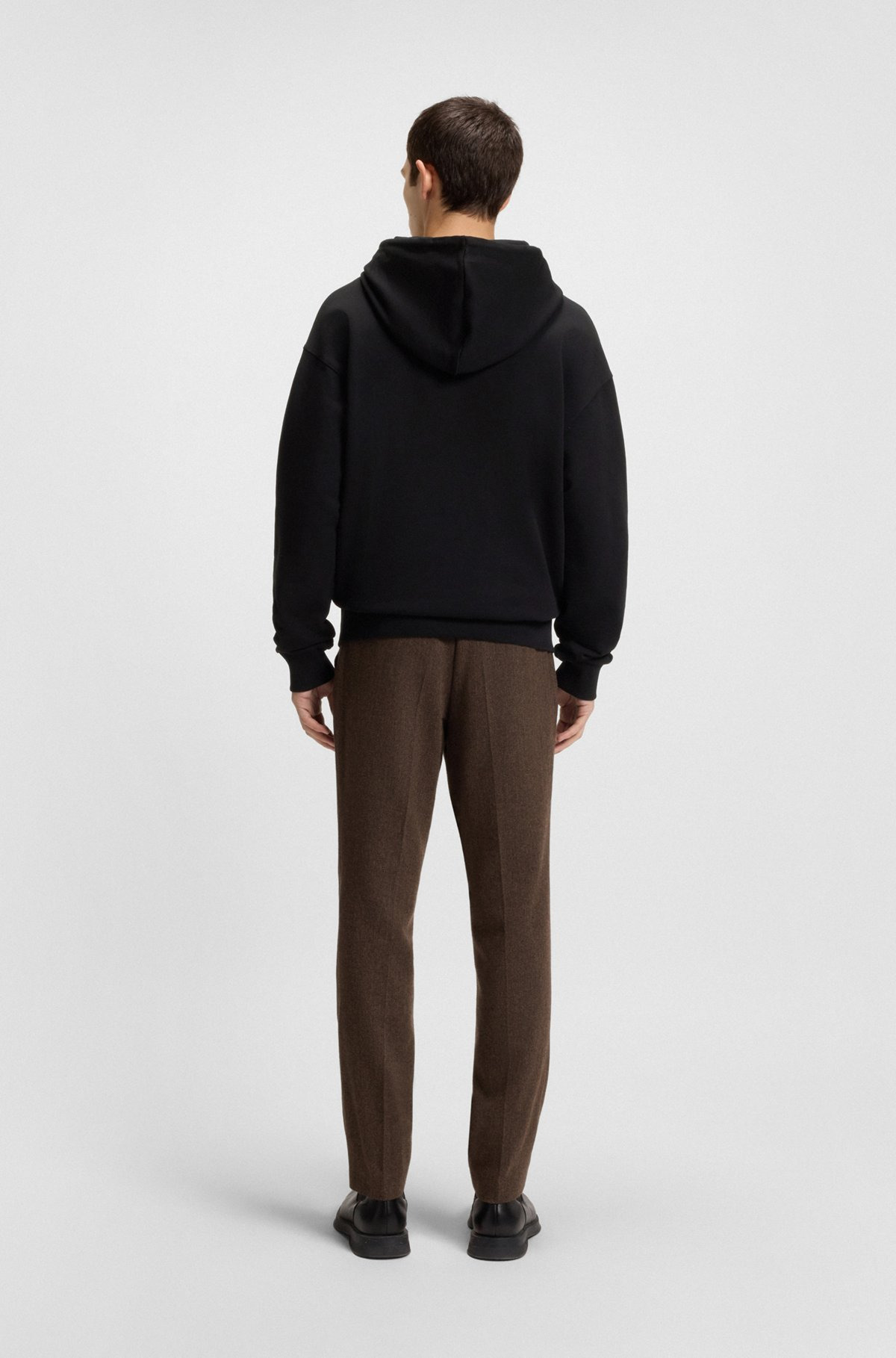 RELAXED-FIT HOODIE IN COTTON TERRY WITH SPLIT LOGO - 5