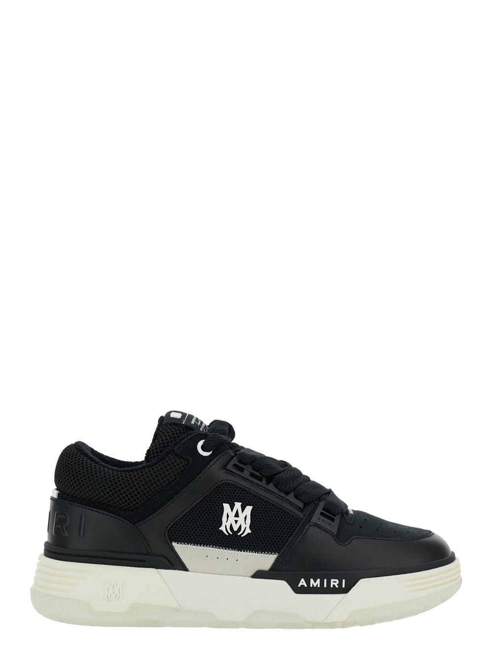 Amiri Men Black Low Top Sneakers With Logo Patch On The Tongue And Logo Lettering On The Heel In Lea - 1