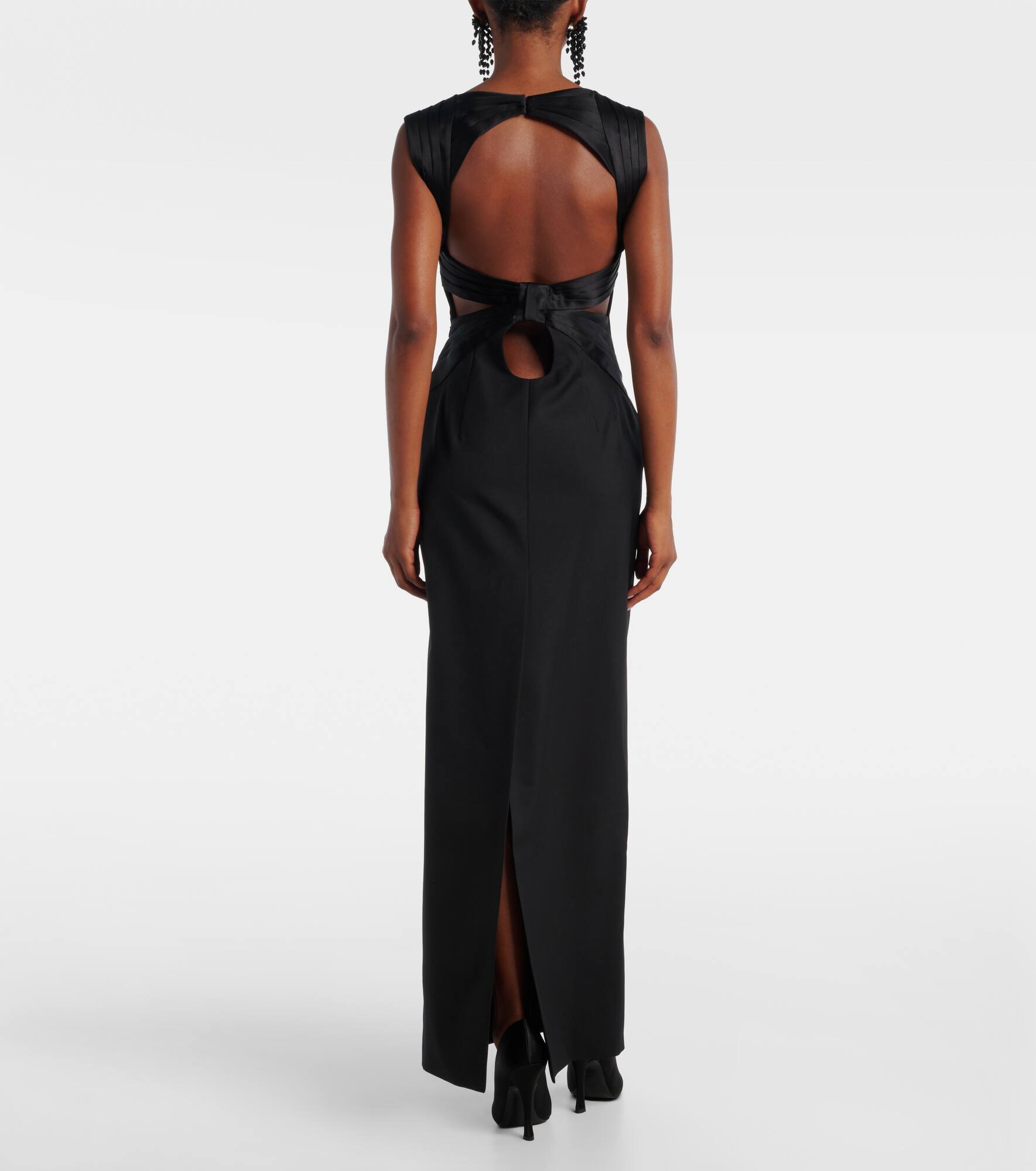 Cutout virgin wool corset gown - 3