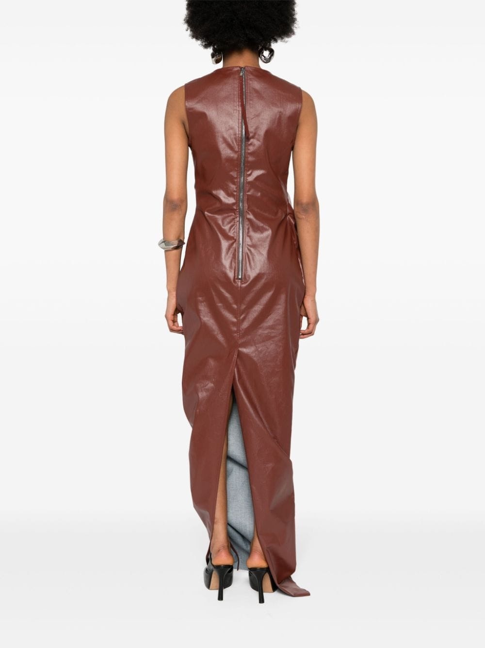 coated crumpled maxi dress - 4