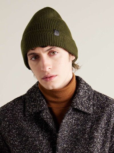 TOM FORD Leather-Trimmed Ribbed Wool and Cashmere-Blend Beanie outlook