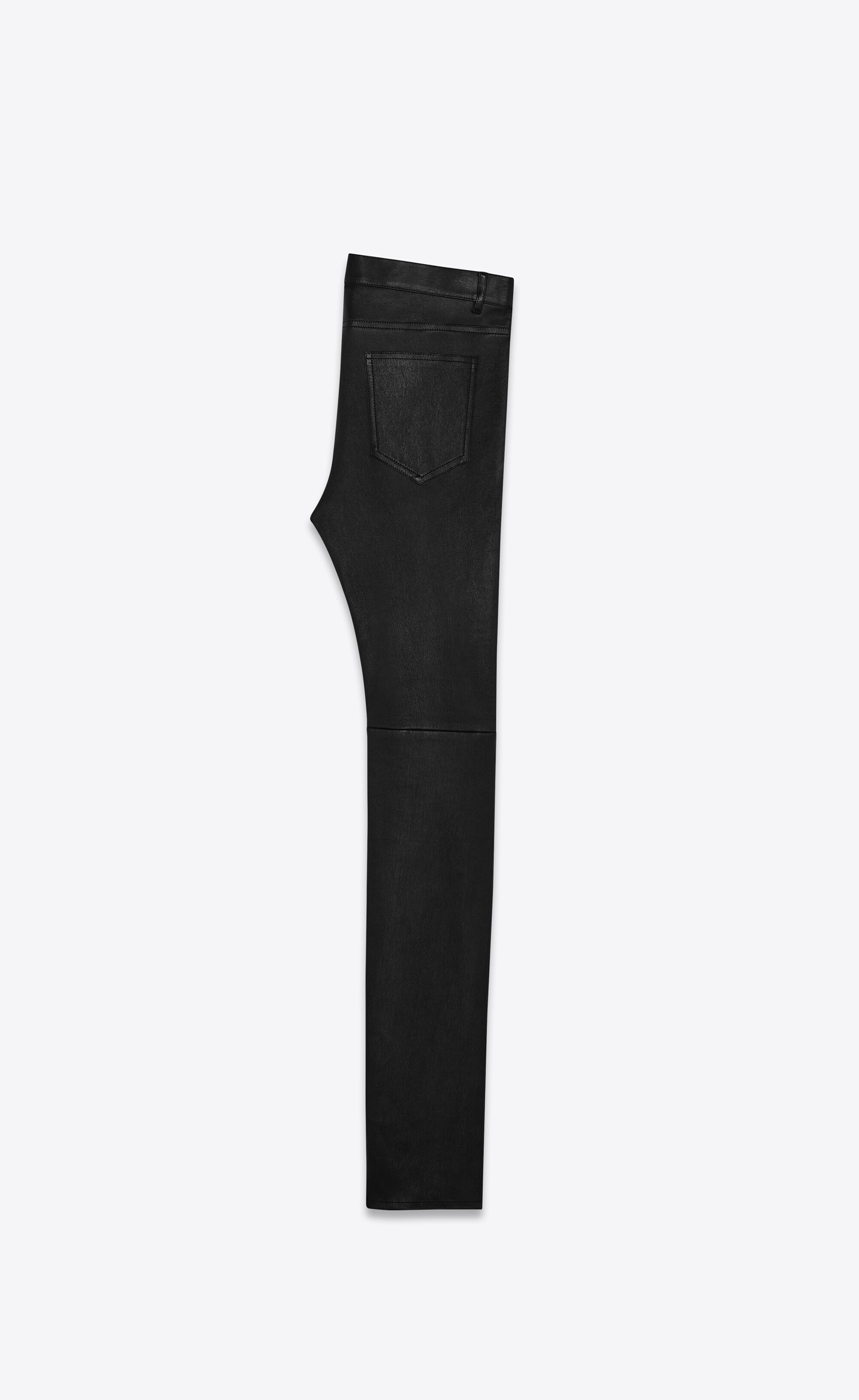 skinny pants in stretch grained leather - 2
