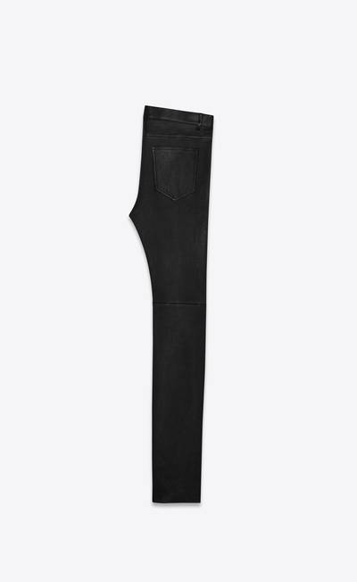 SAINT LAURENT skinny pants in stretch grained leather outlook