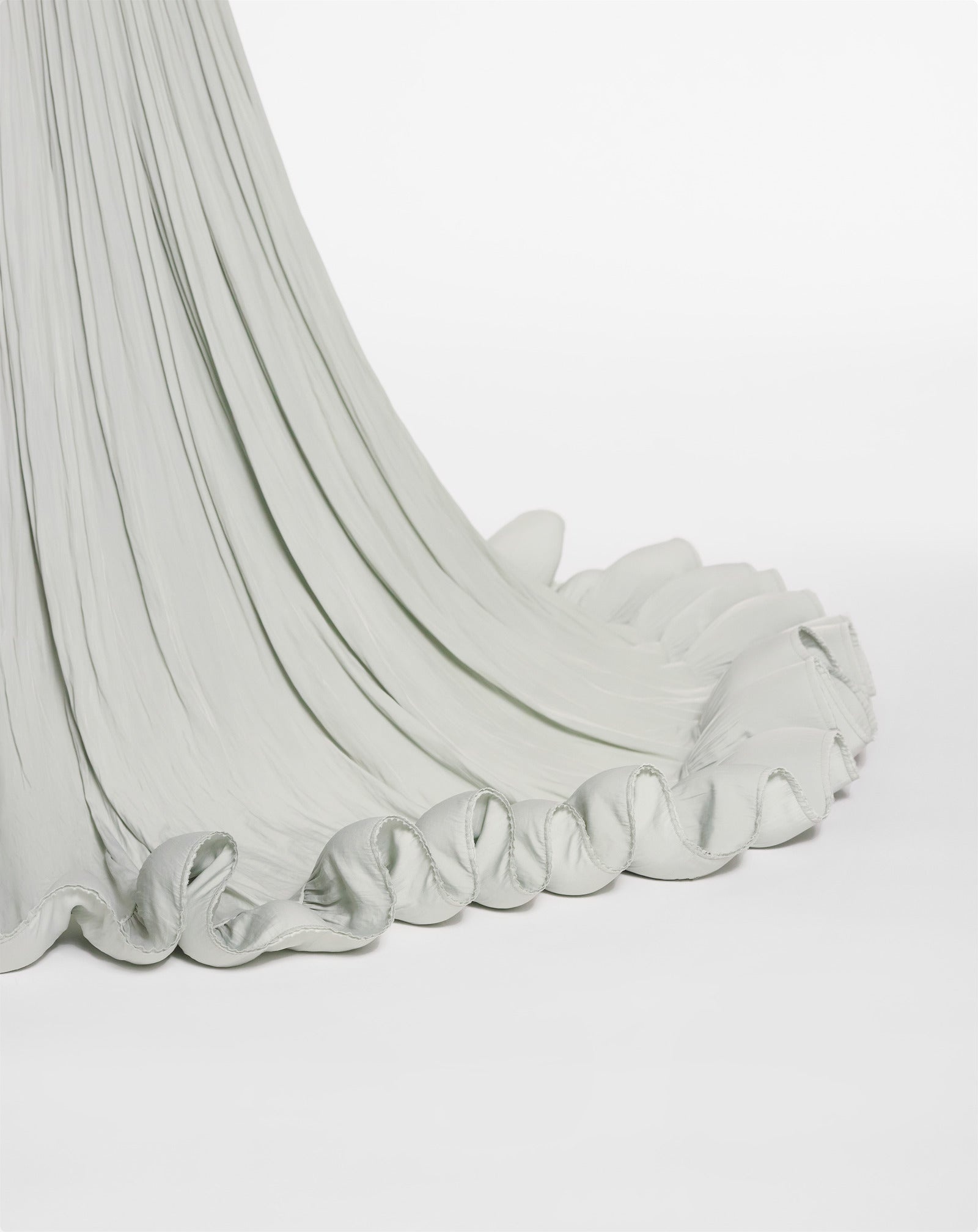EMBROIDERED CAPE GOWN IN CHARMEUSE - 7