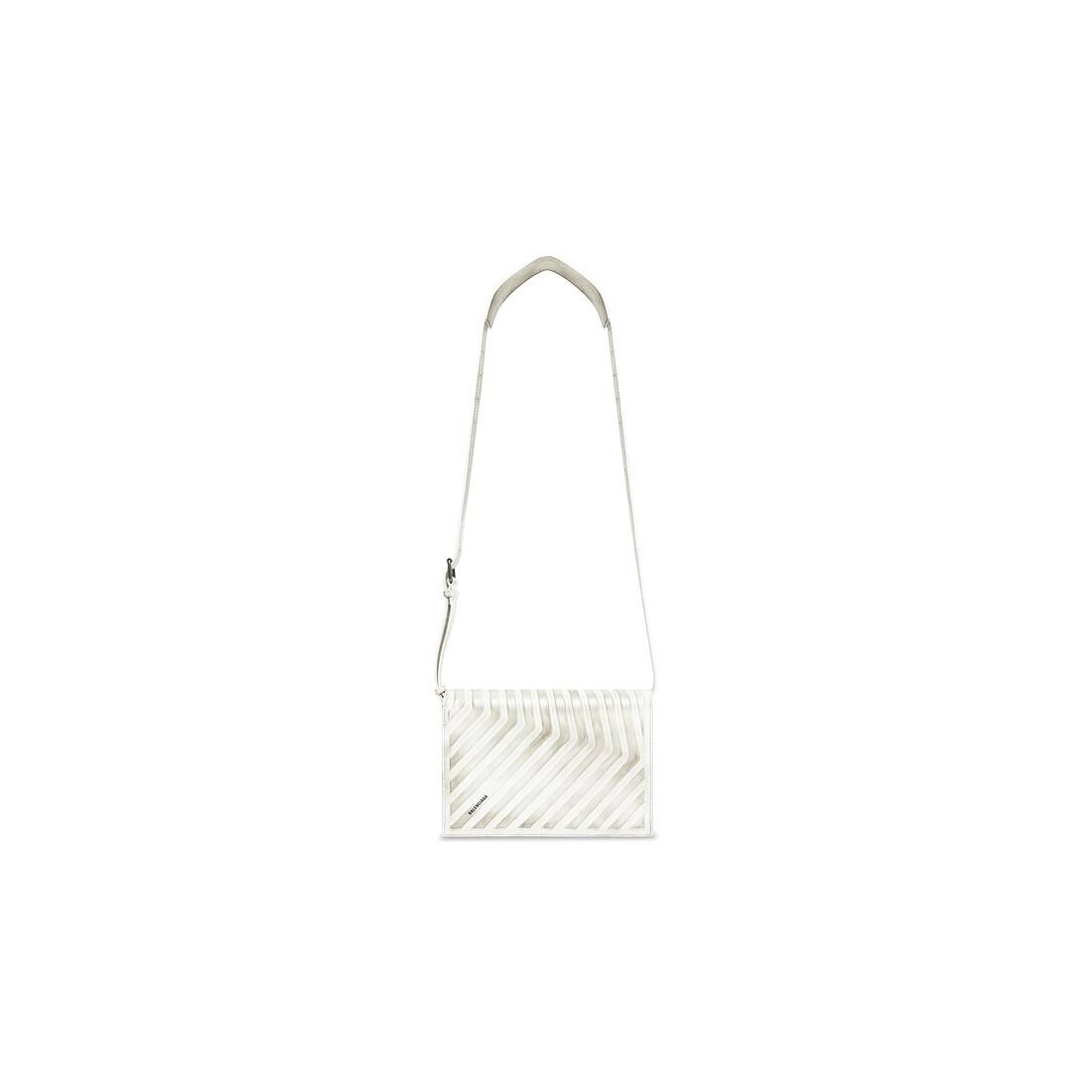 Men's Car Flap Bag With Strap Dirty Effect in White - 1