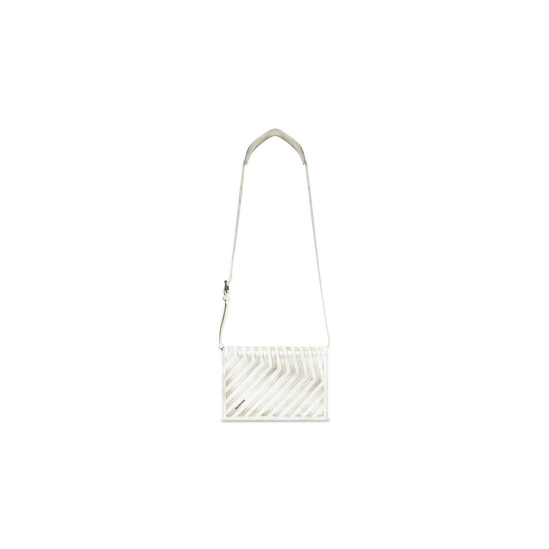 Men's Car Flap Bag With Strap Dirty Effect in White 1
