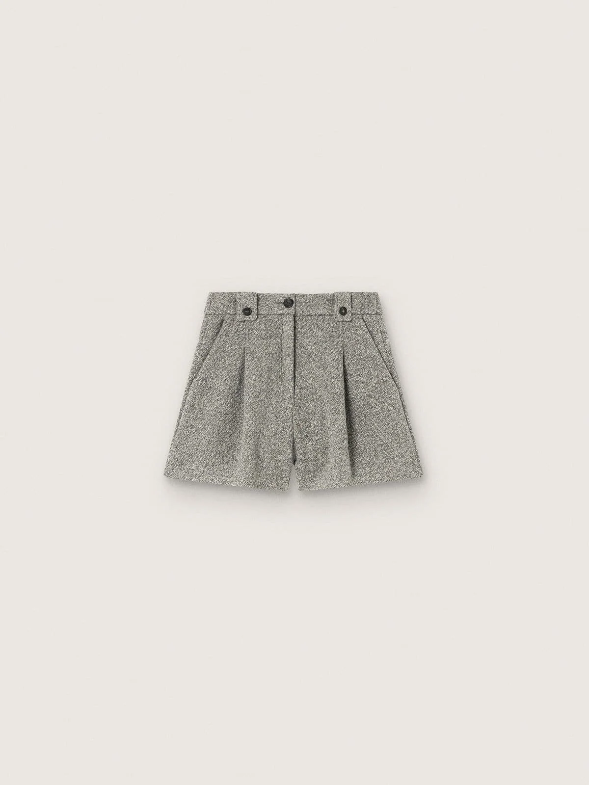 Women's shorts in gray melange wool - 1