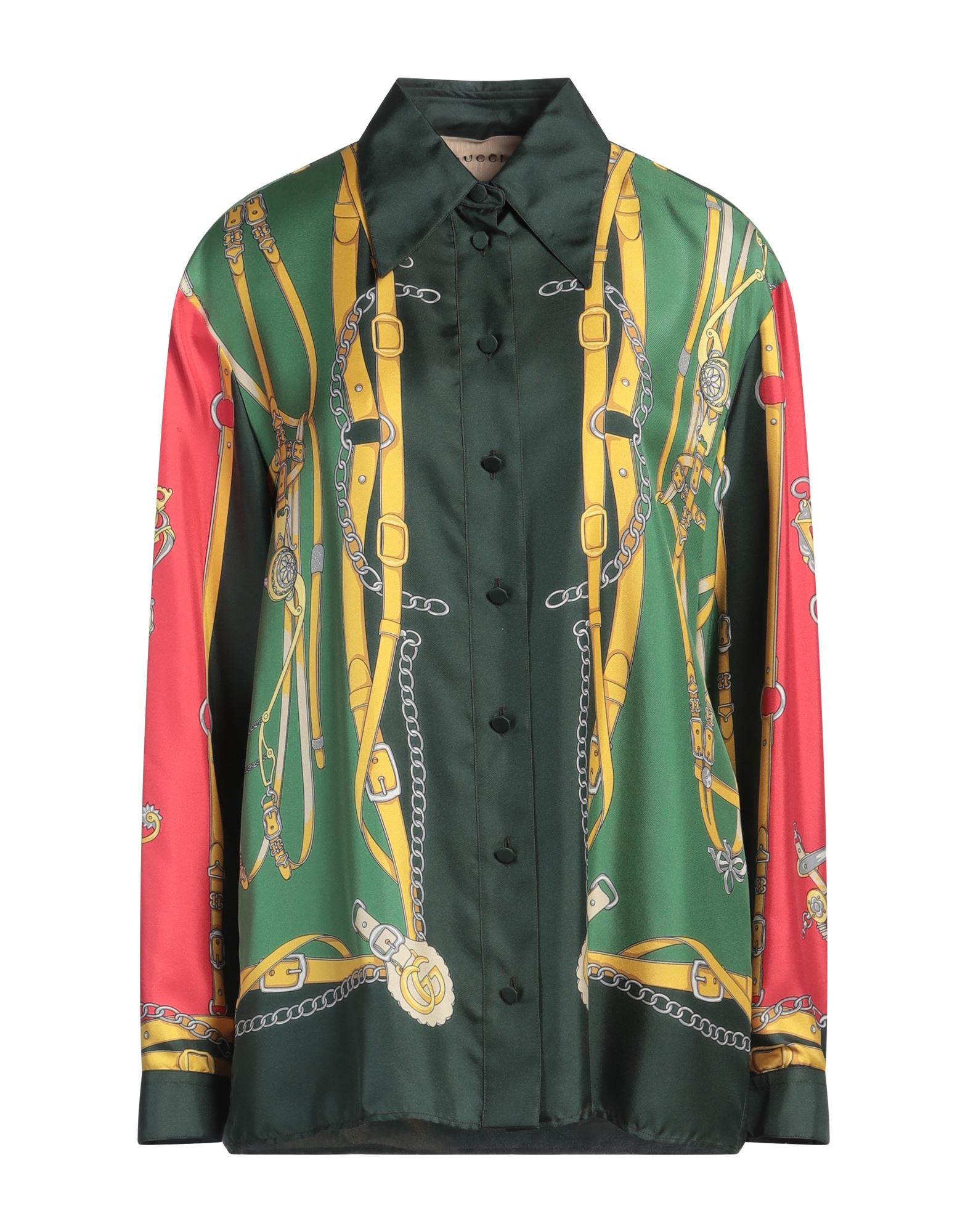 Green Women's Patterned Shirts & Blouses - 1