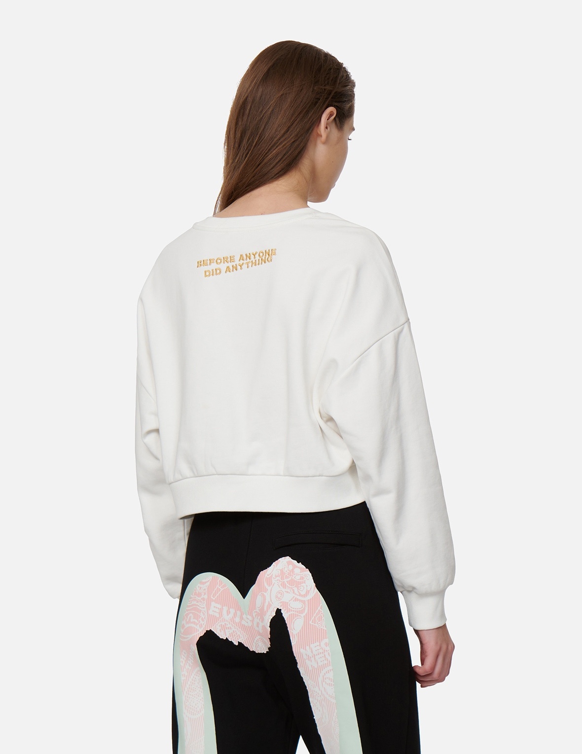 DARUMA AND KAMON EMBROIDERY CROPPED SWEATSHIRT - 8