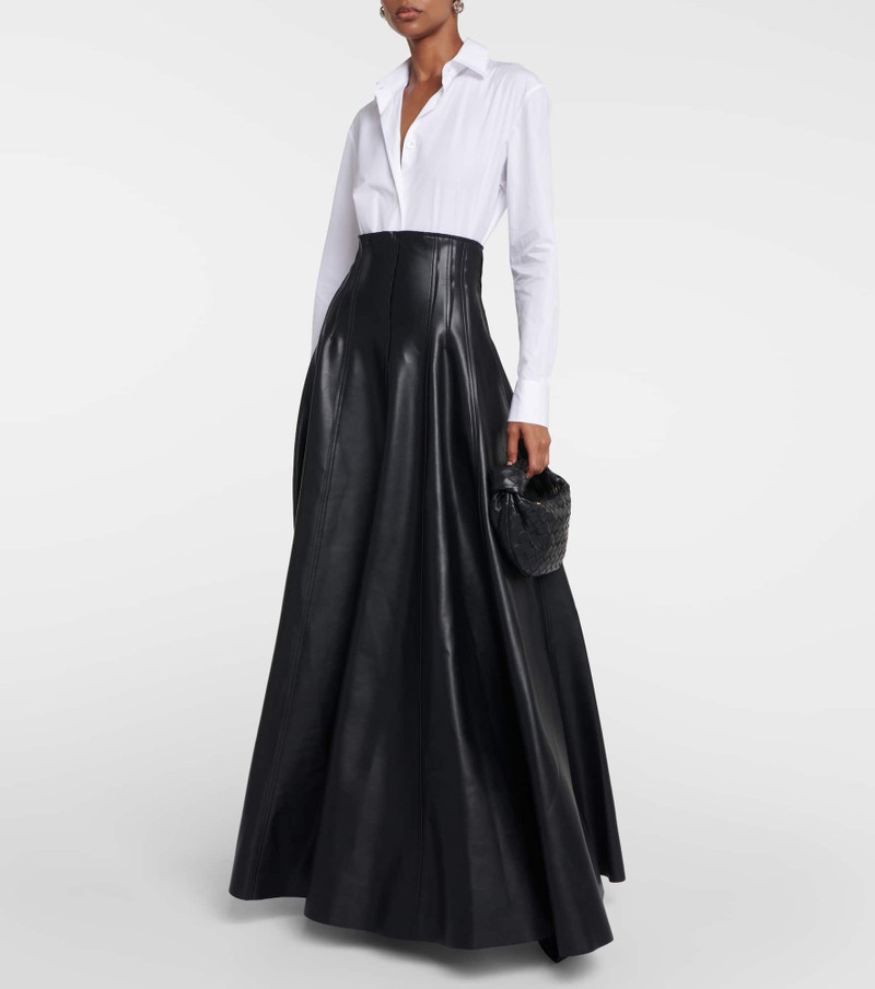 NORMA KAMALI Grace flared faux leather maxi skirt outlook