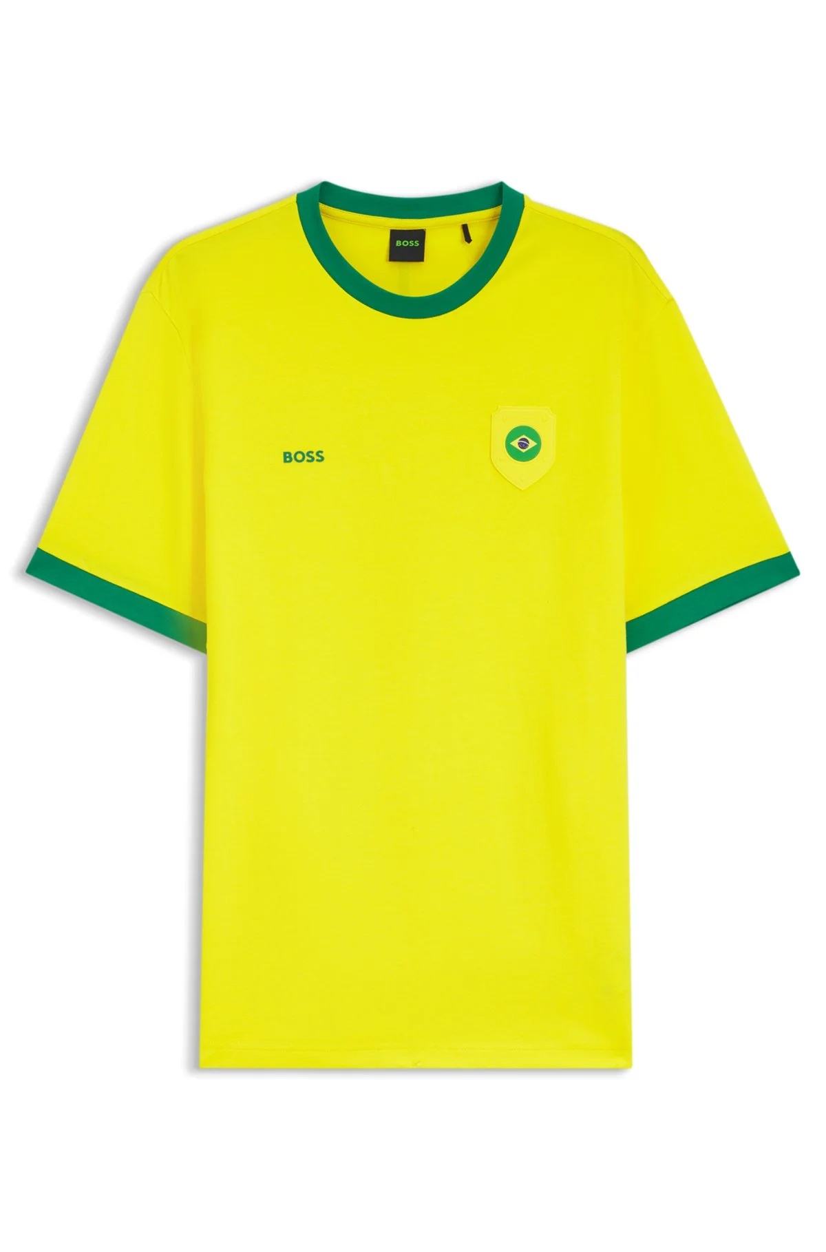 STRETCH-COTTON T-SHIRT WITH COUNTRY FLAG AND LOGO - 1