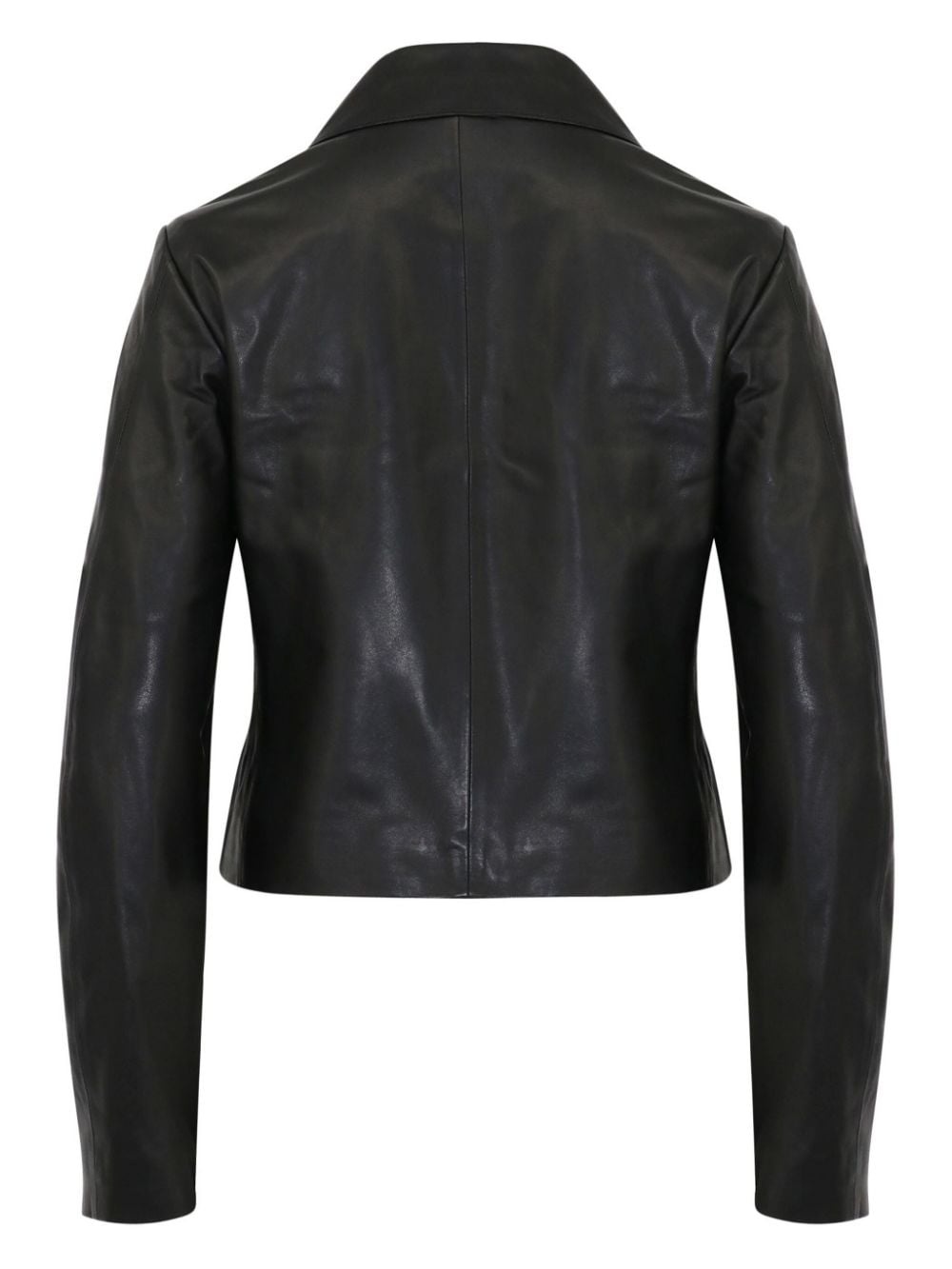 zip-up leather jacket - 2