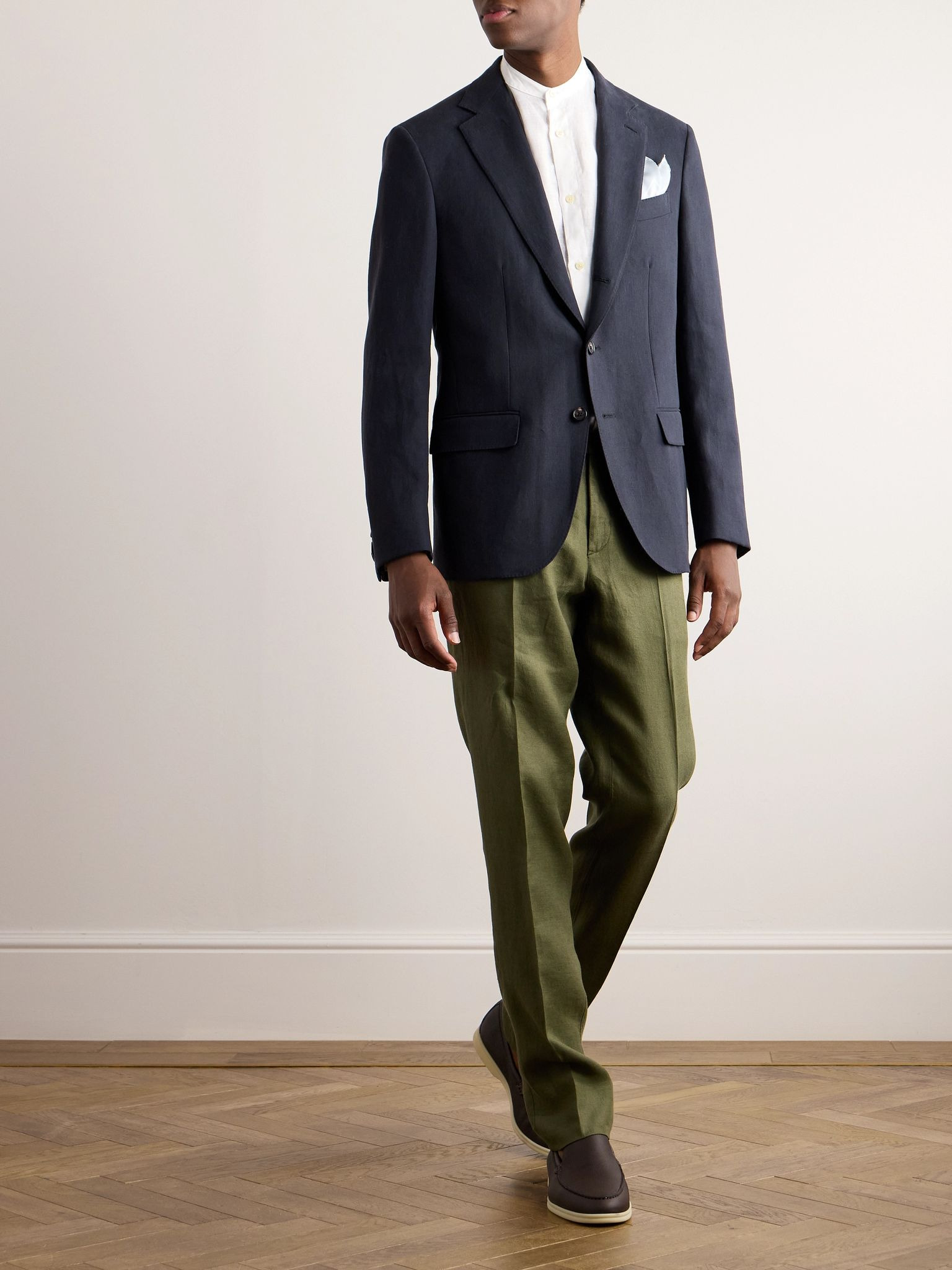 Torino Linen Suit Jacket Navy - 2