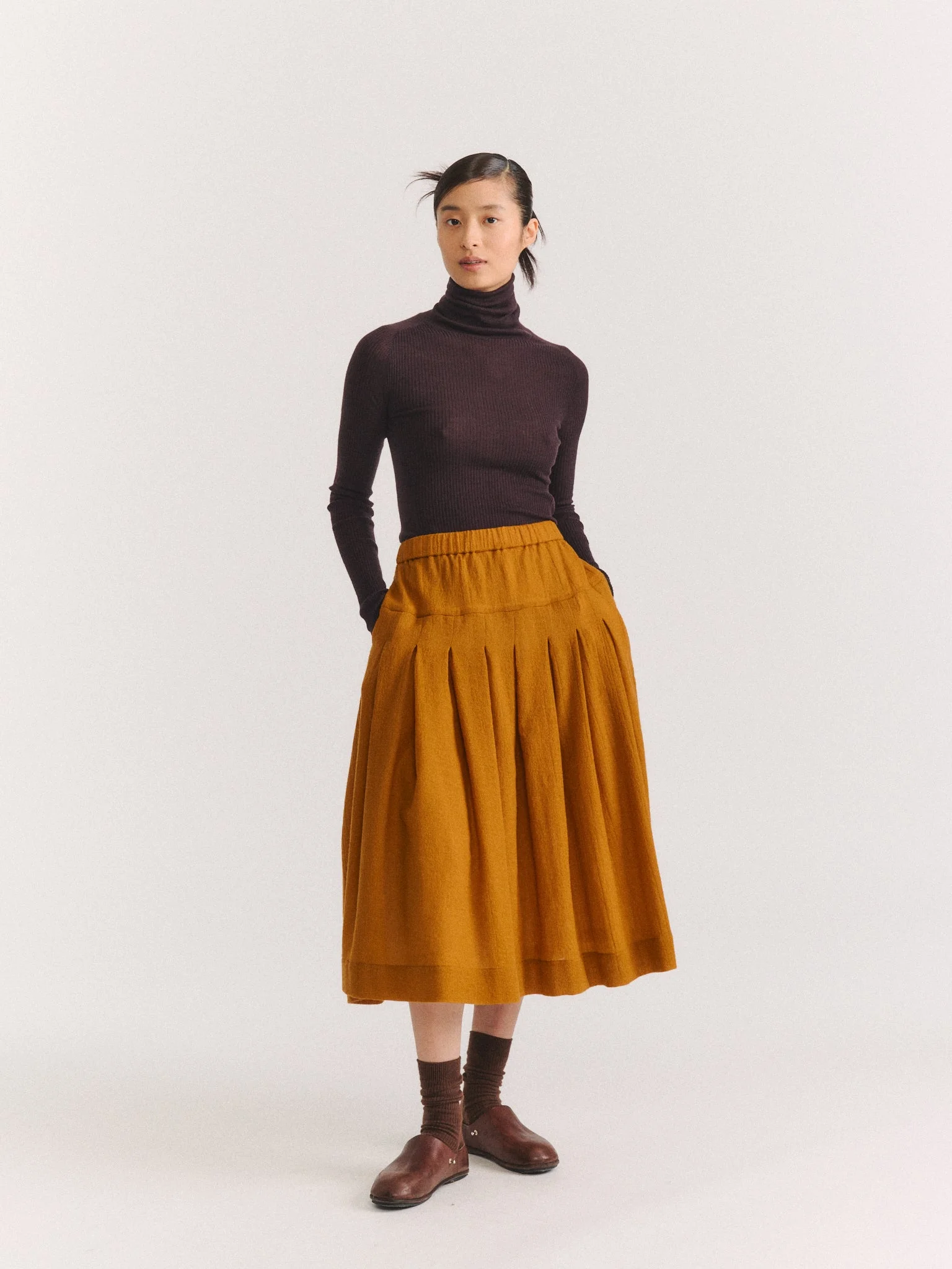 RIVA SKIRT - OPEN WEAVE - GOLD - 1