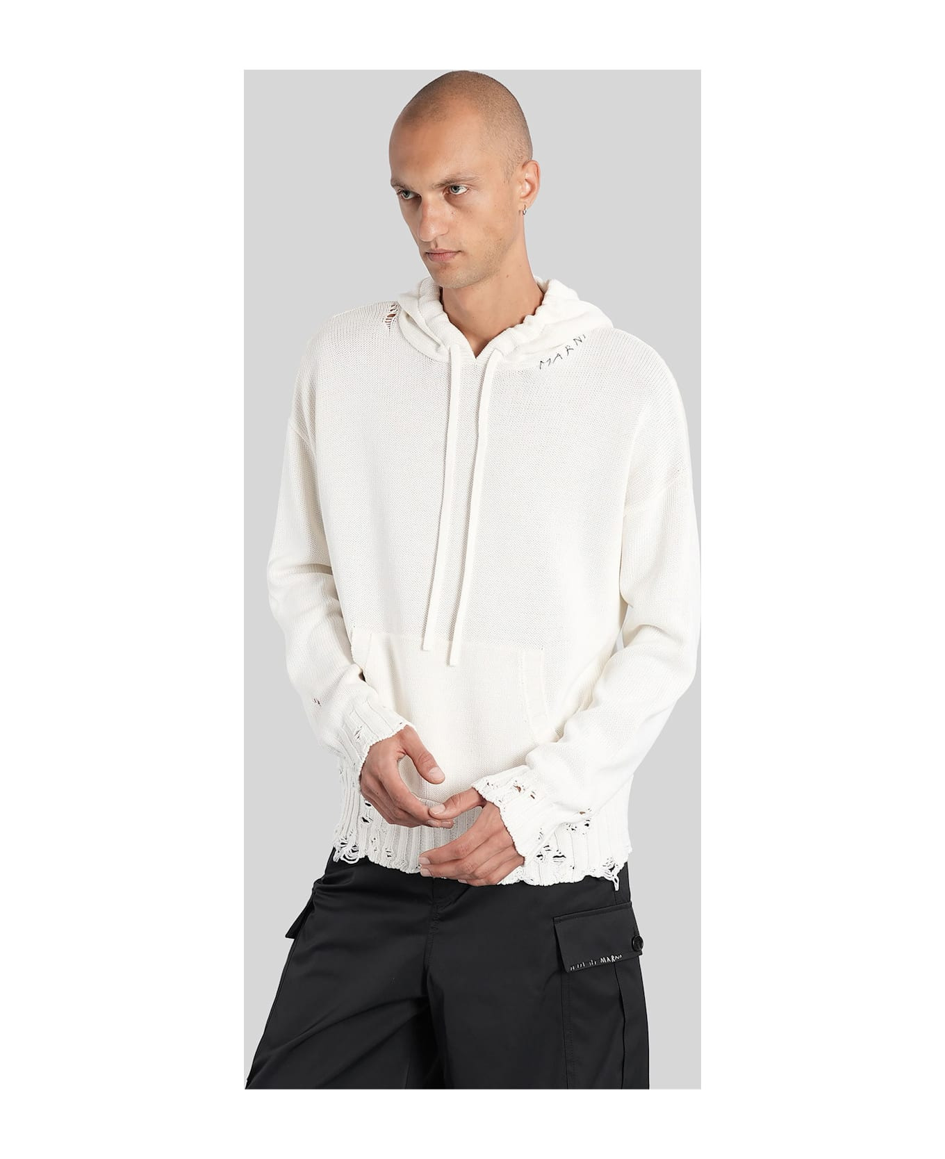 Sweatshirt In White Cotton - 4