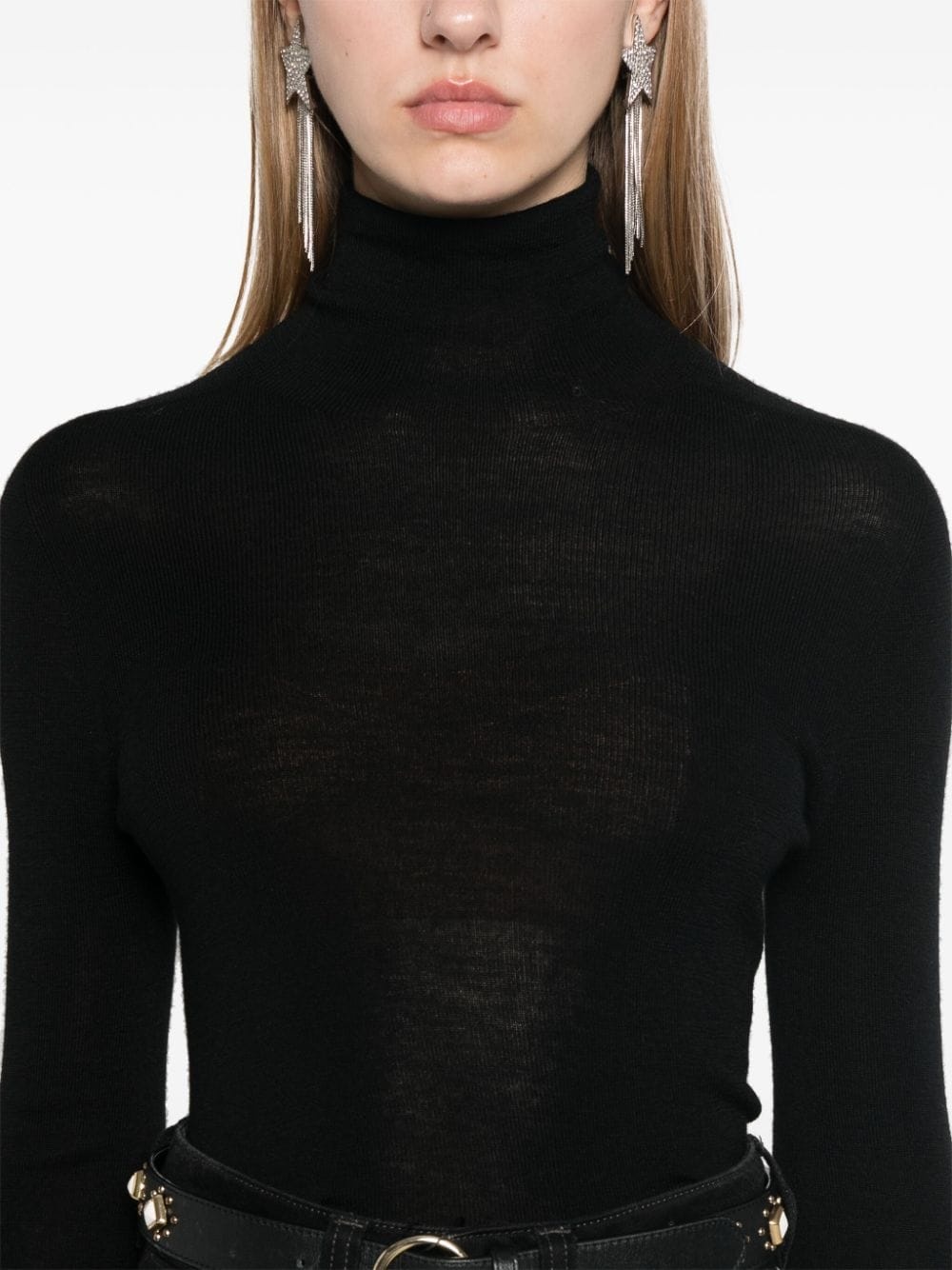 fine-ribbed roll-neck jumper - 5