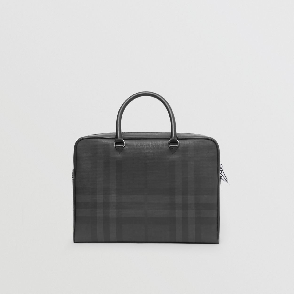 London Check and Leather Briefcase - 1