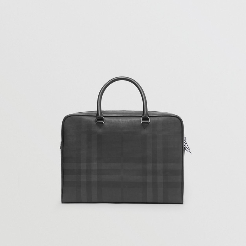 London Check and Leather Briefcase 1