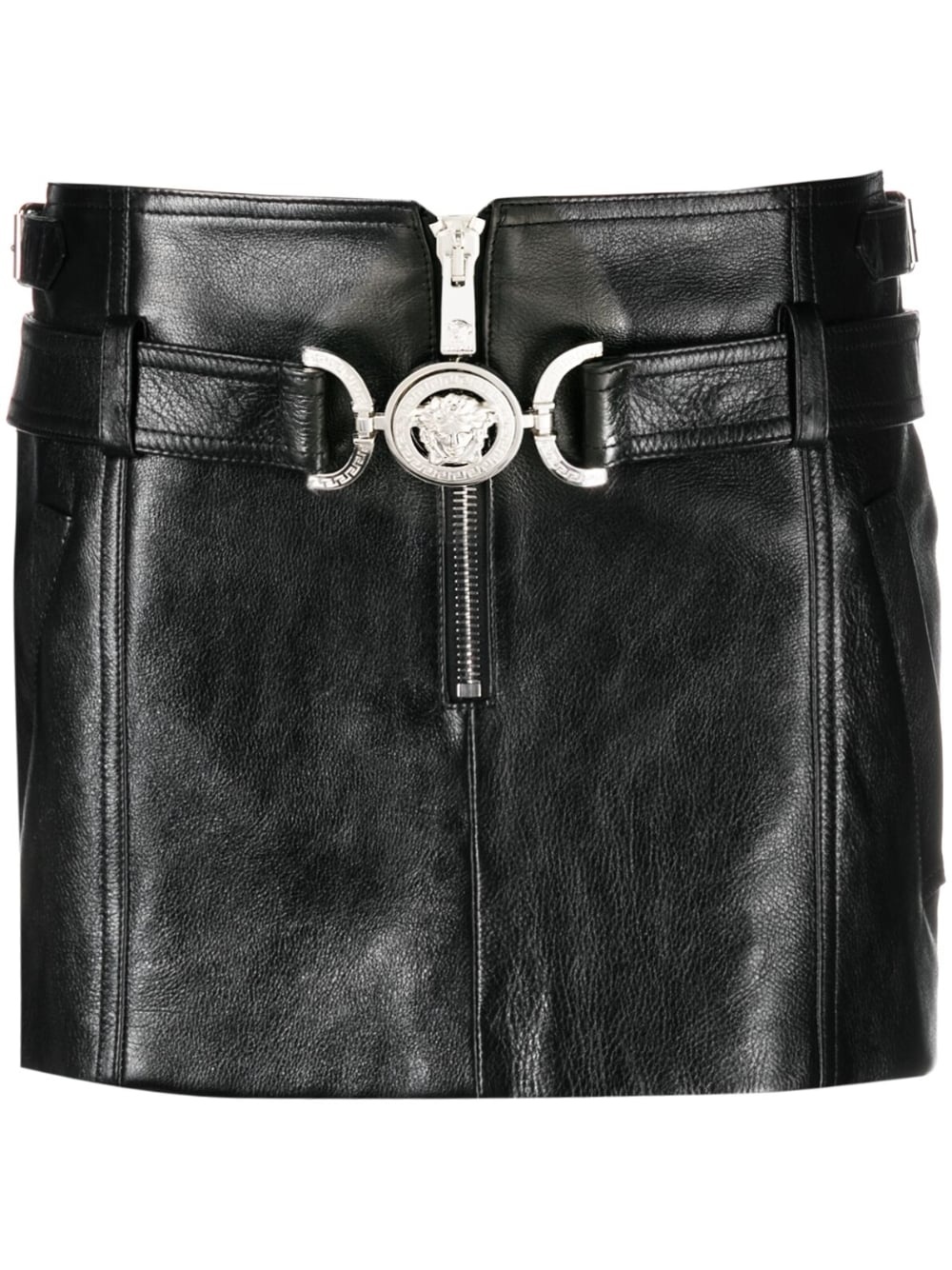 Medusa leather mini skirt - 1