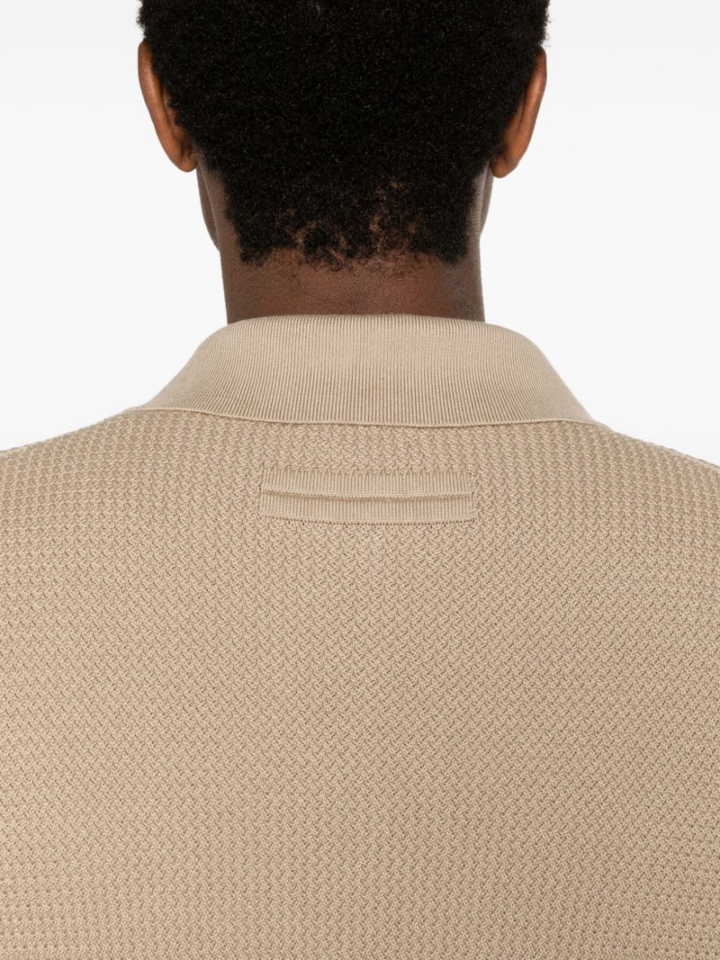 waffle-knit V-neck T-shirt 5