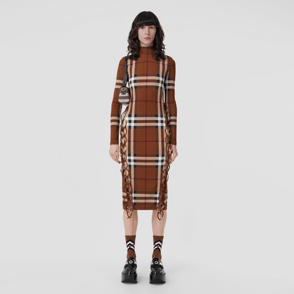 Check Stretch Jersey Side-tie Dress - 2