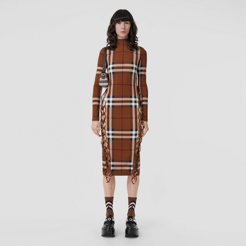 Burberry Check Stretch Jersey Side-tie Dress outlook