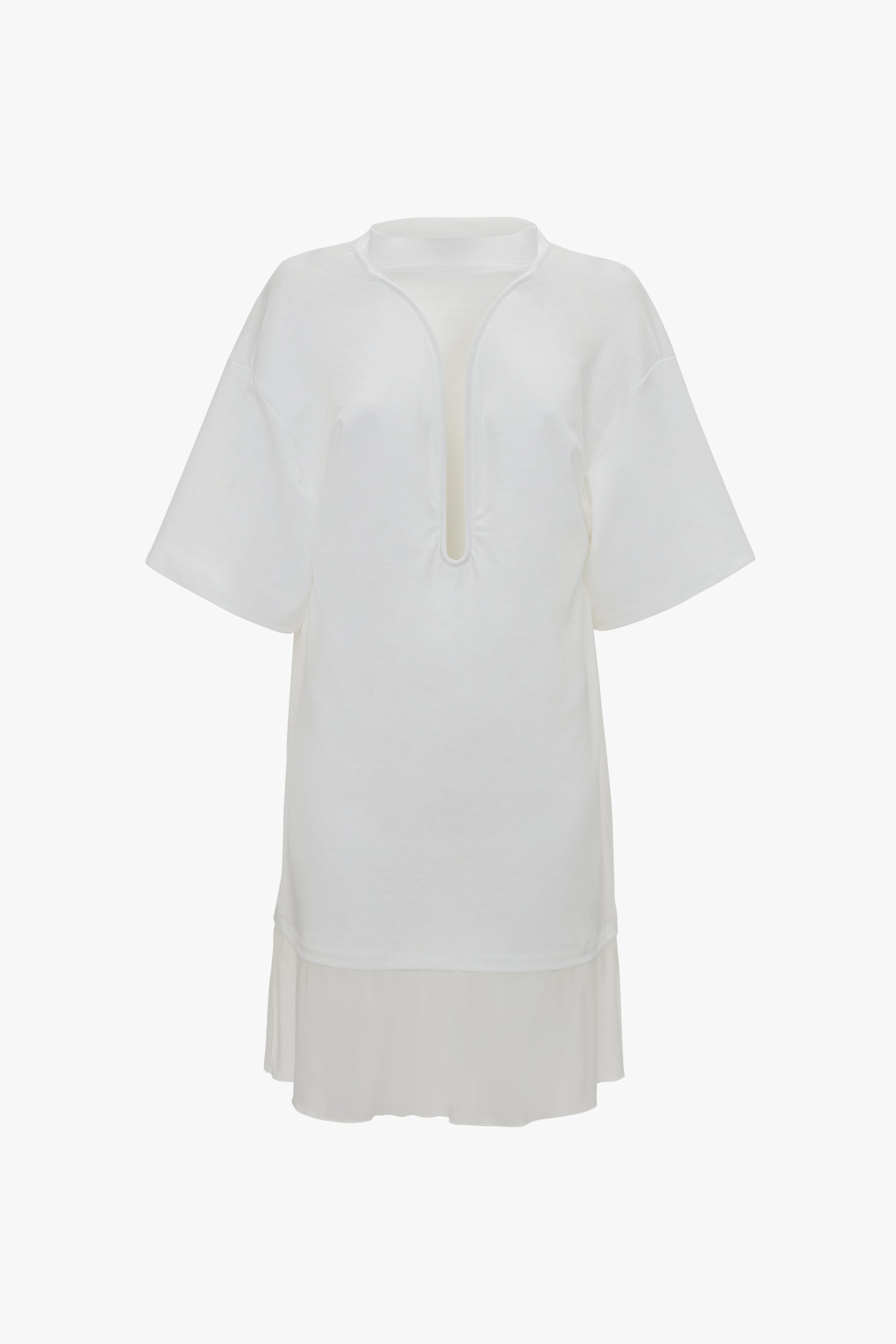 Frame Cut-Out T-Shirt Dress In White - 1